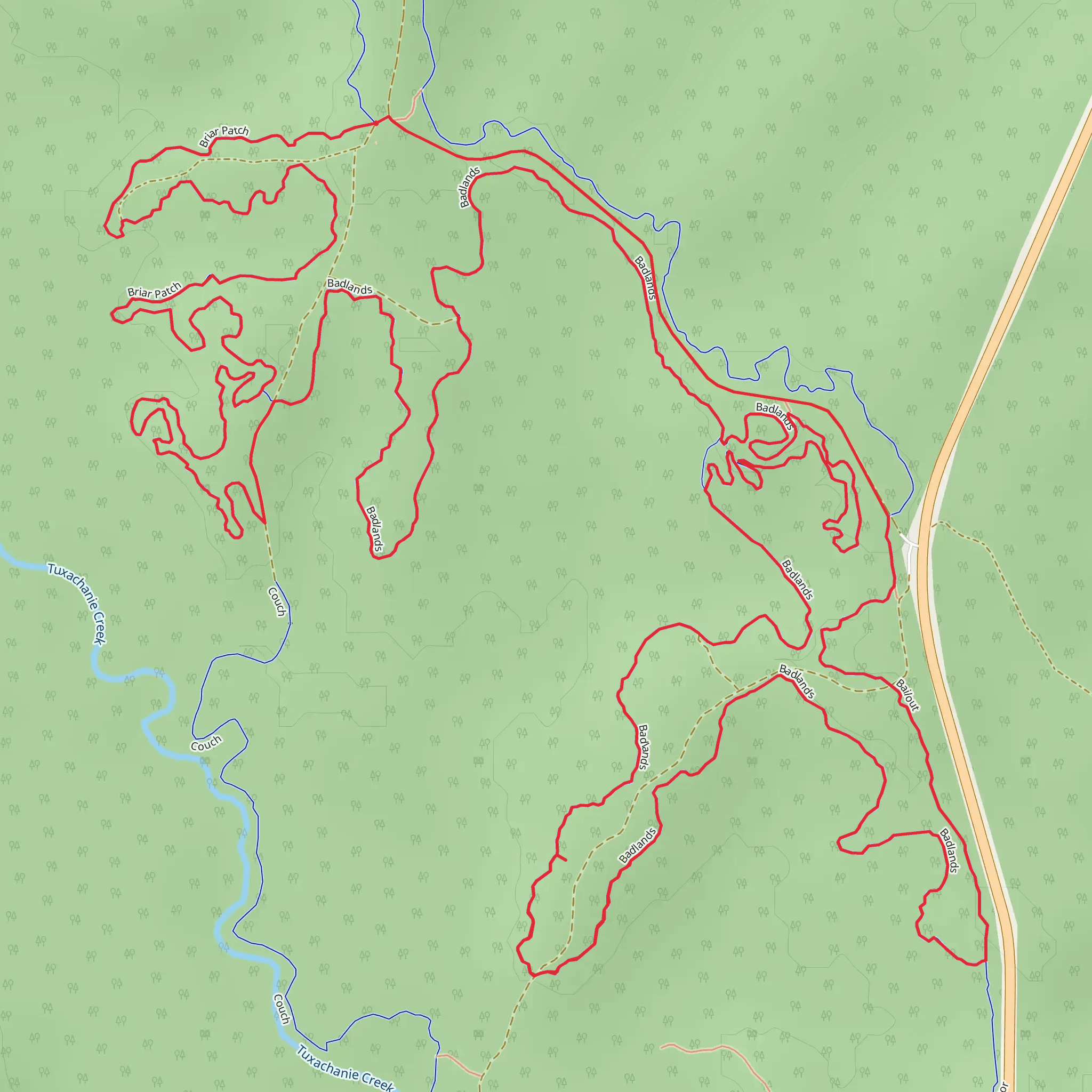 Briar Patch and Badlands Loop mobile static map