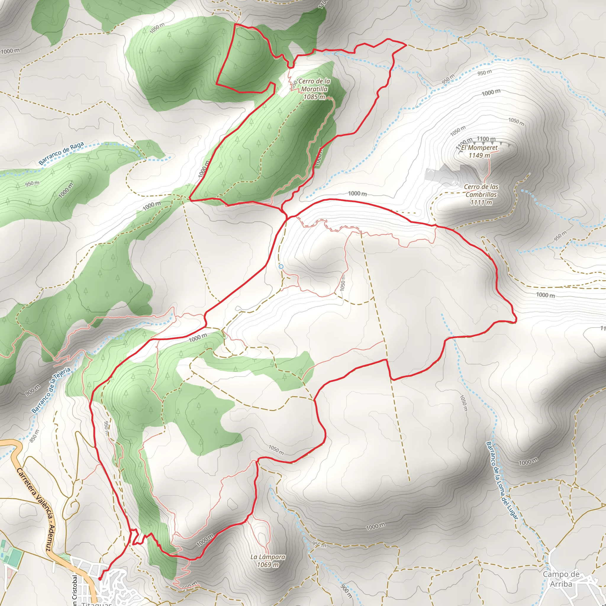 Route of the sources of Titaguas PR CV 337 mobile static map