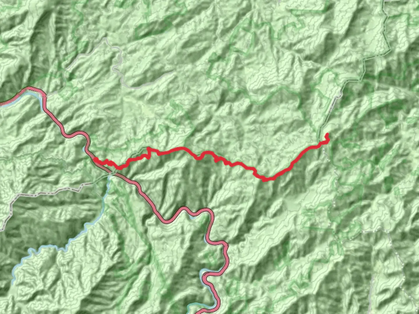 An image depicting the trail Max Patch Mountain, Wildcat Top and Snowbird Mountain via Appalachian Trail and its surrounding area.