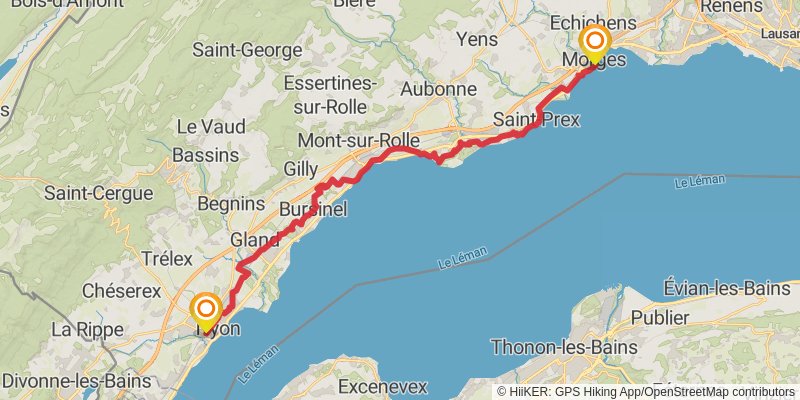 Camino Lucerne-Geneva stage 13 Map