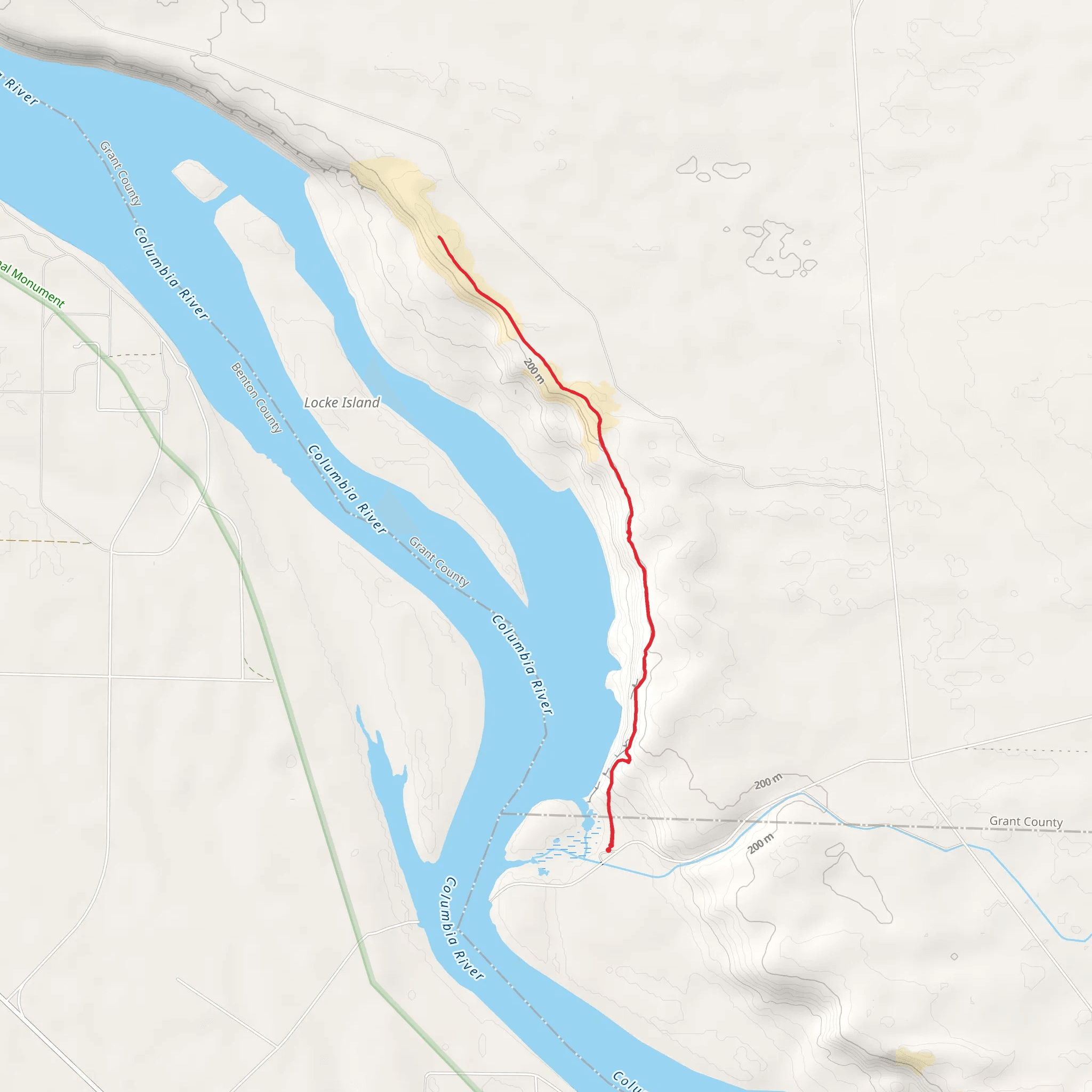 Hanford Reach North Trail mobile static map