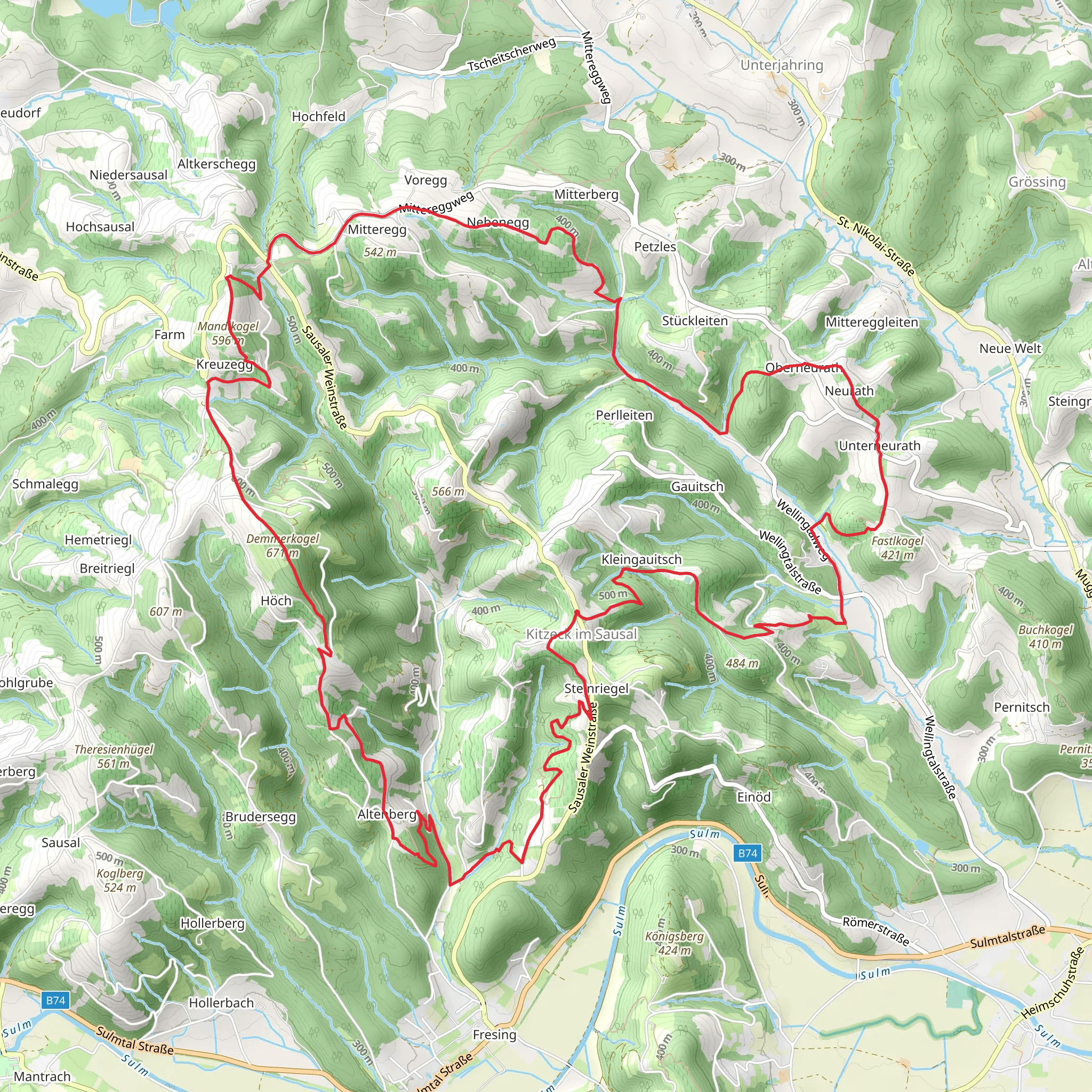 Sausal Loop Trail K2 mobile static map