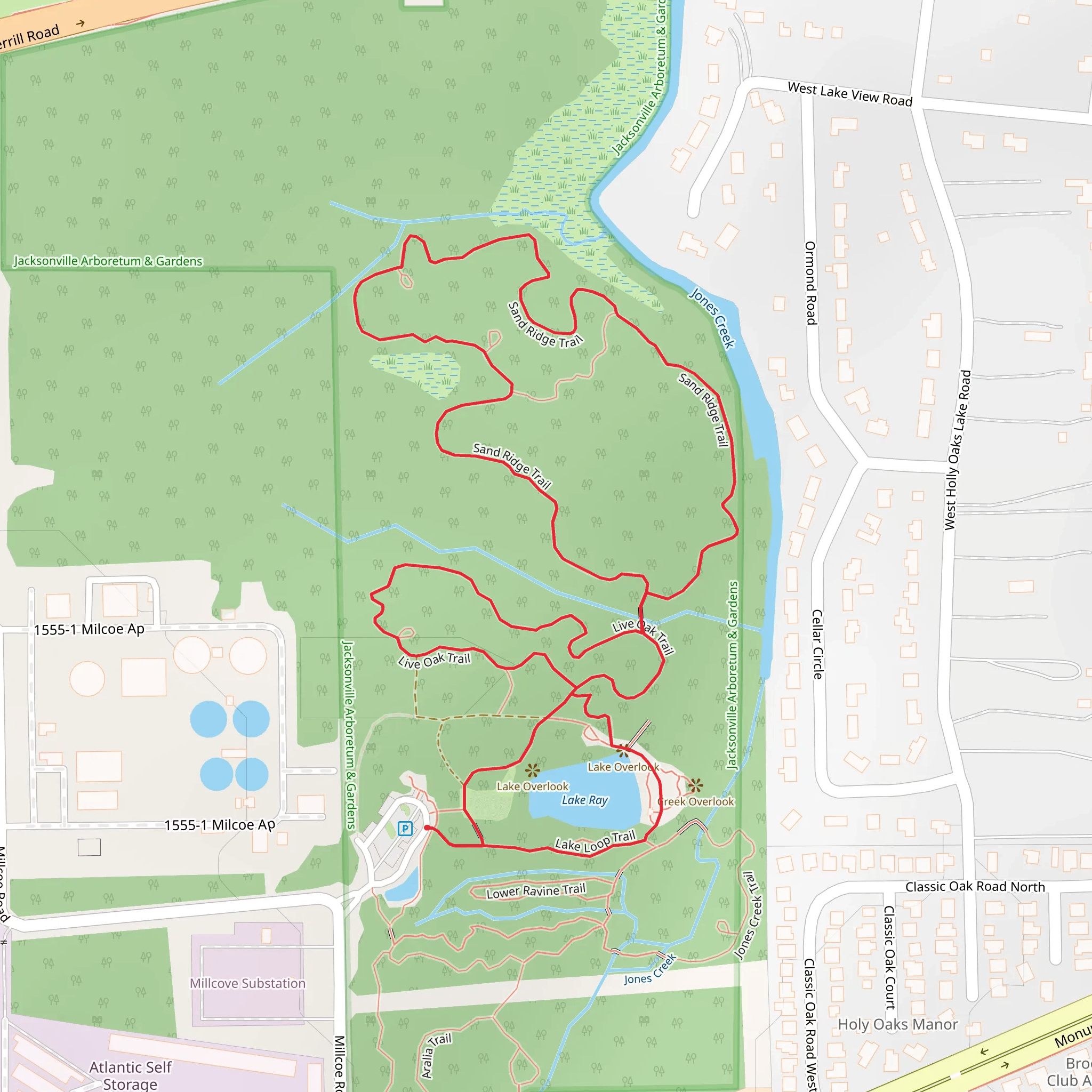 Live Oak - Sand Ridge - Lake Ray Loop TrailLoop mobile static map