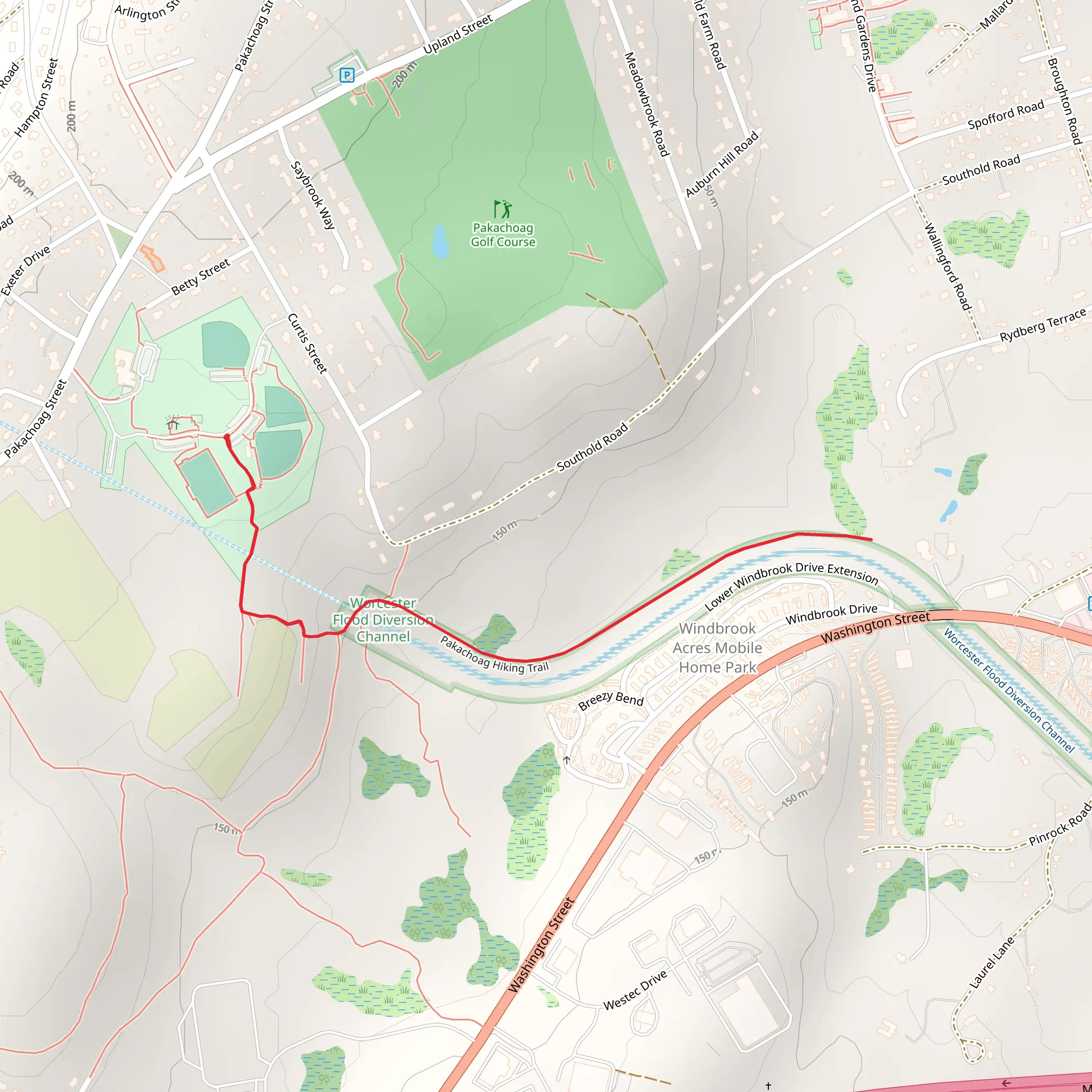 Pakachoag Trail mobile static map