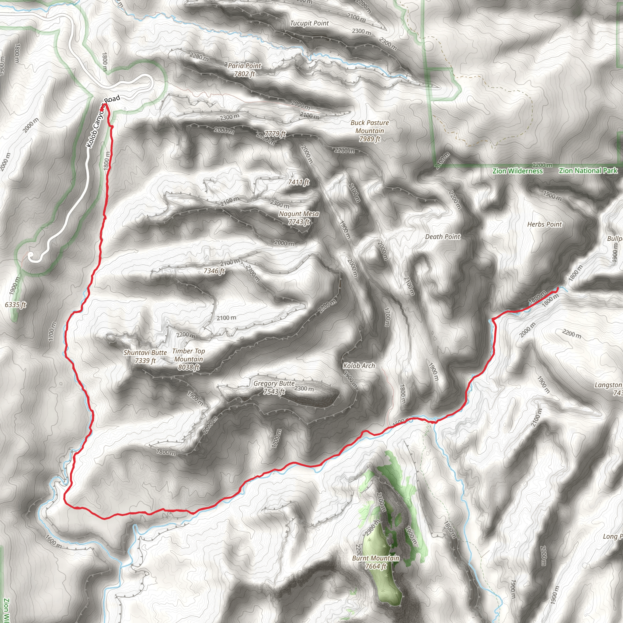 La Verkin Creek Trail mobile static map