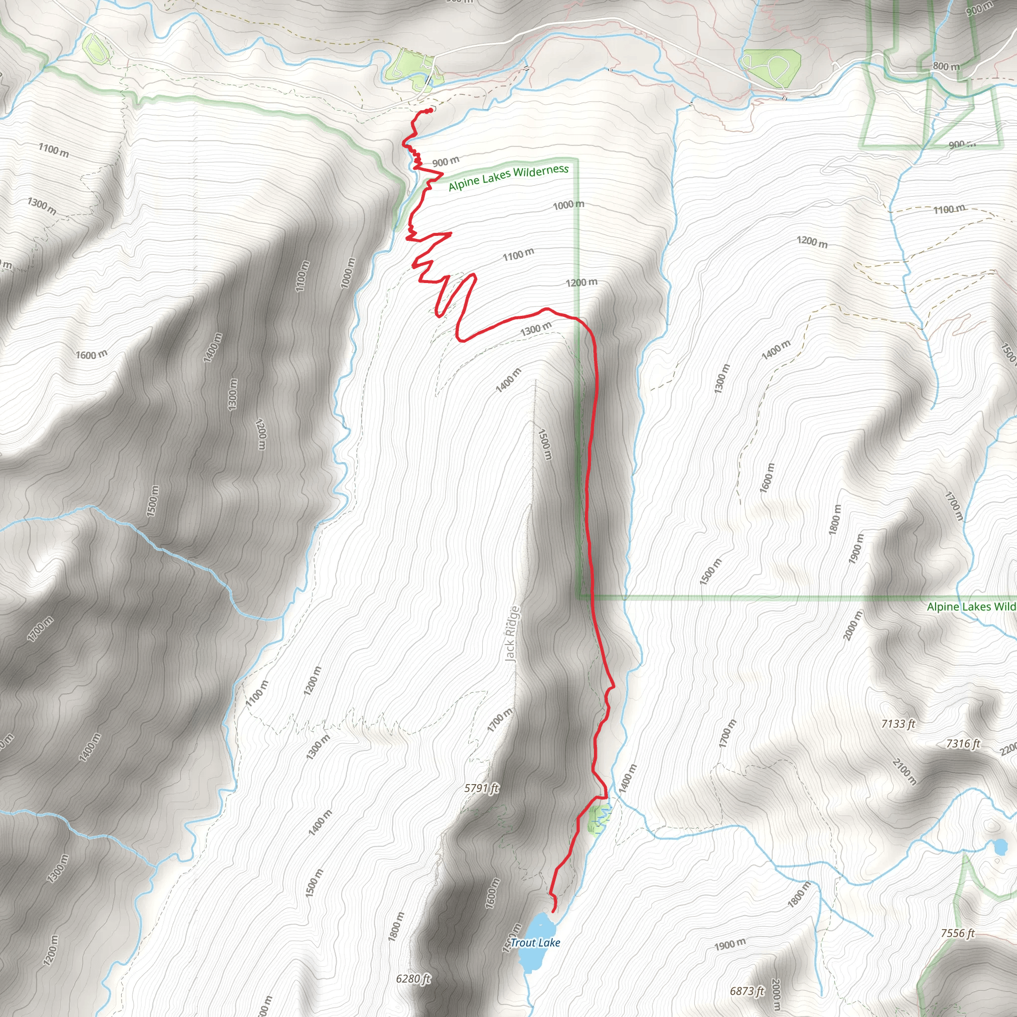 Trout Creek to Trout Lake mobile static map