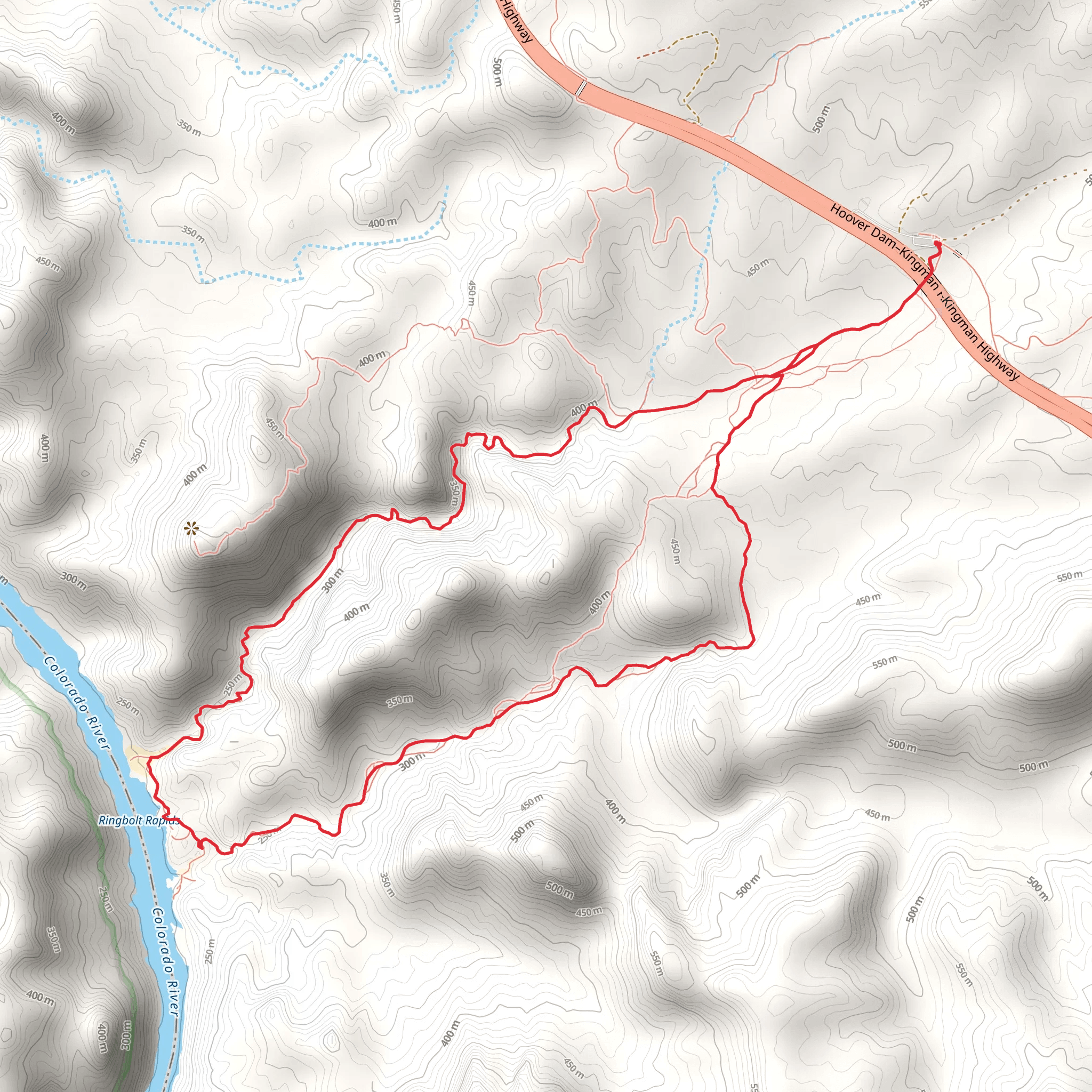 White Rock Canyon and Arizona Hot Springs Loop Trail mobile static map