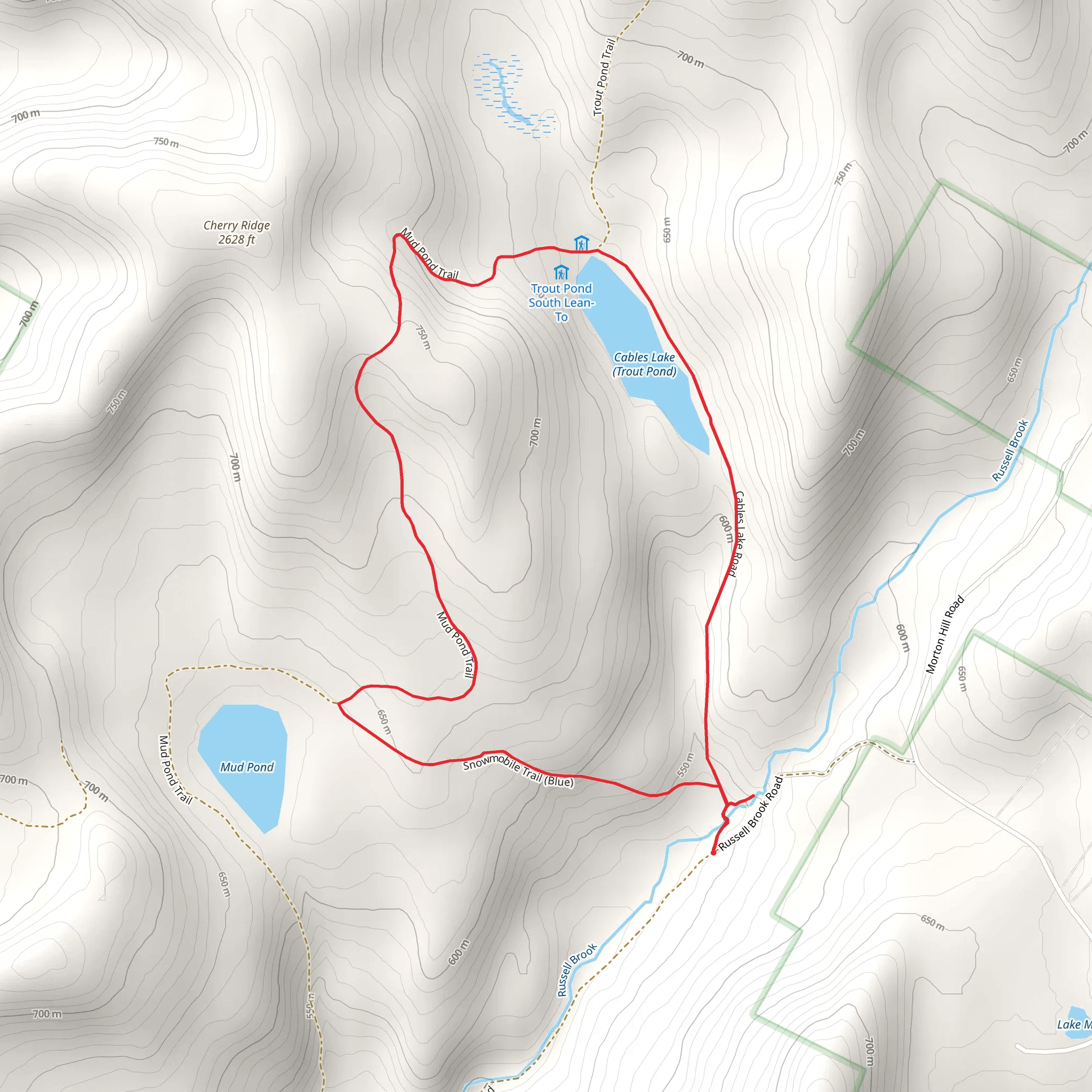 Cables Lake - Trout Pond Loop mobile static map