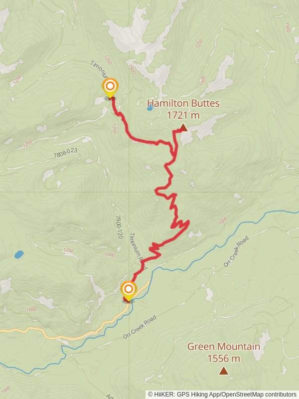 Hamilton Buttes Trail mobile static map