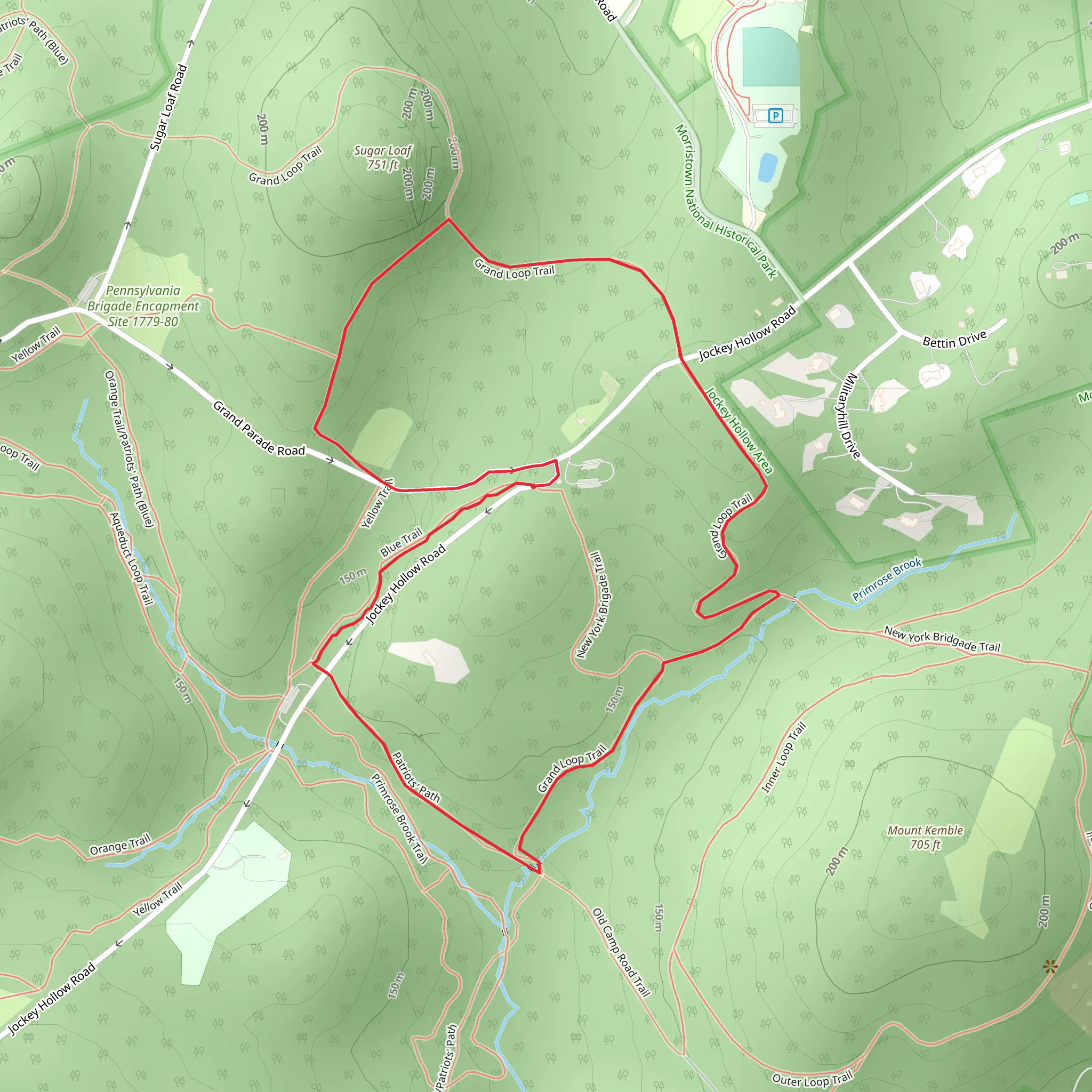 Blue and Grand Loop Trail mobile static map