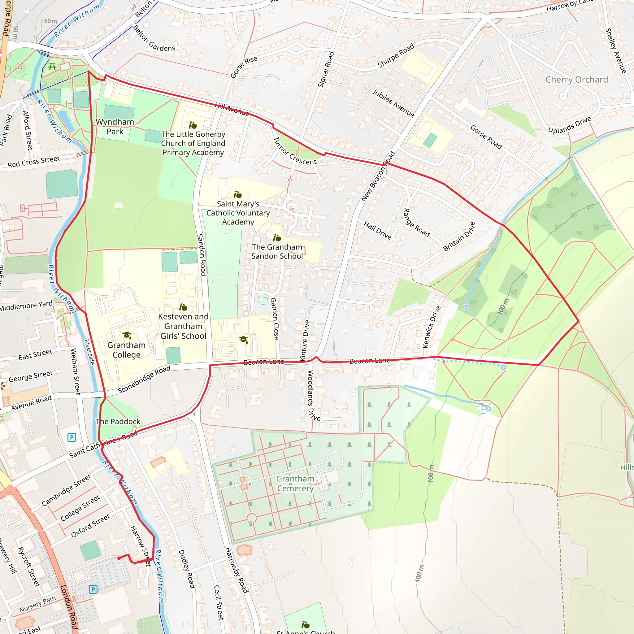 Grantham Loop Walk mobile static map