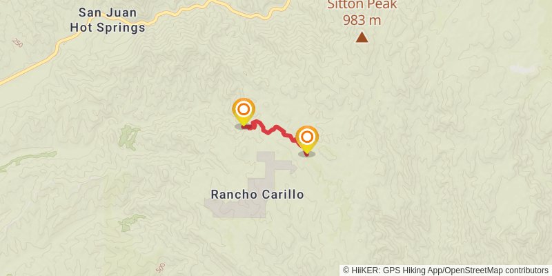 Lucas Canyon via Fisherman's Camp Trail stage 2 Map