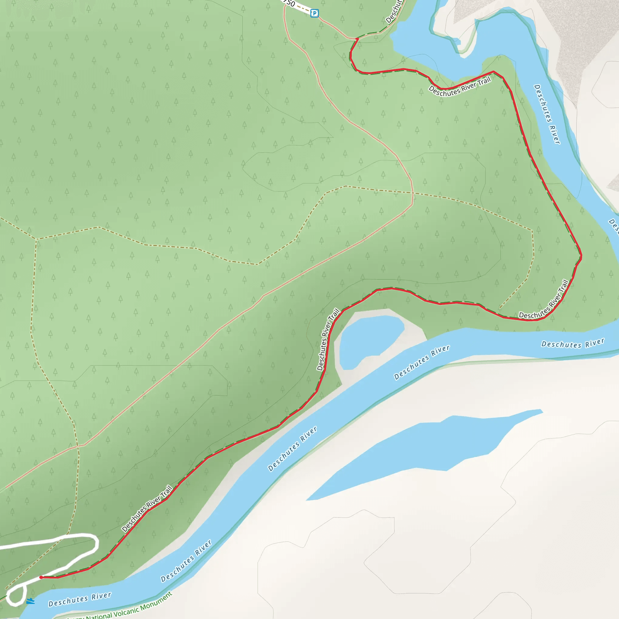 Deschutes River Trail to Big Eddy mobile static map