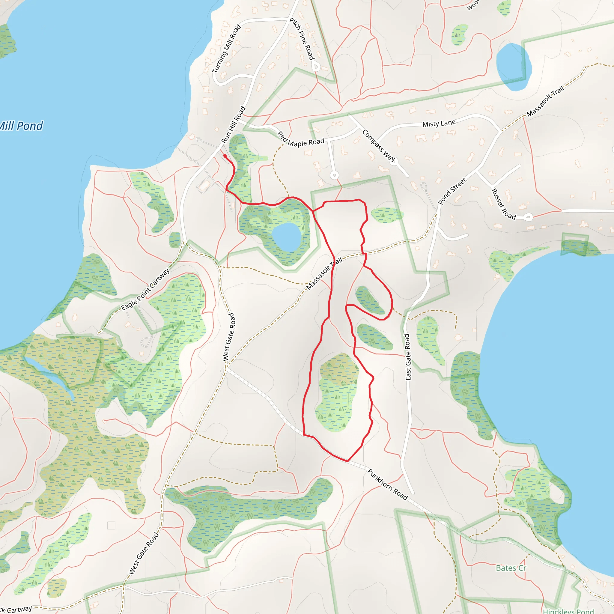 Run Hill Road South Loop Trail mobile static map