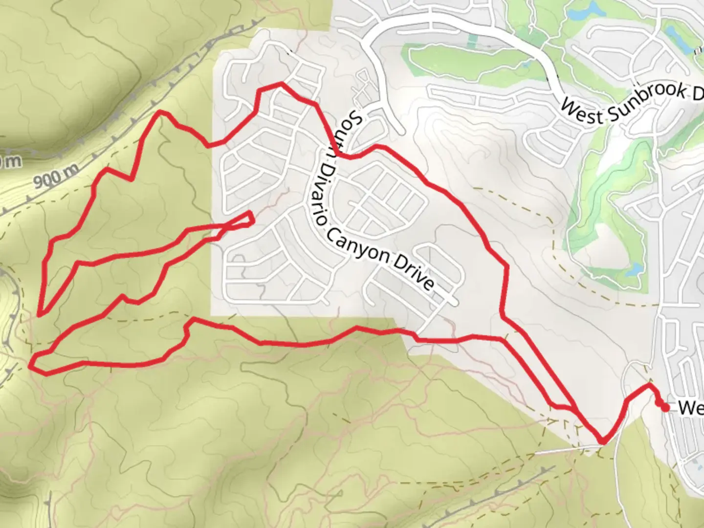 An image depicting the trail Green Valley Loop and its surrounding area.