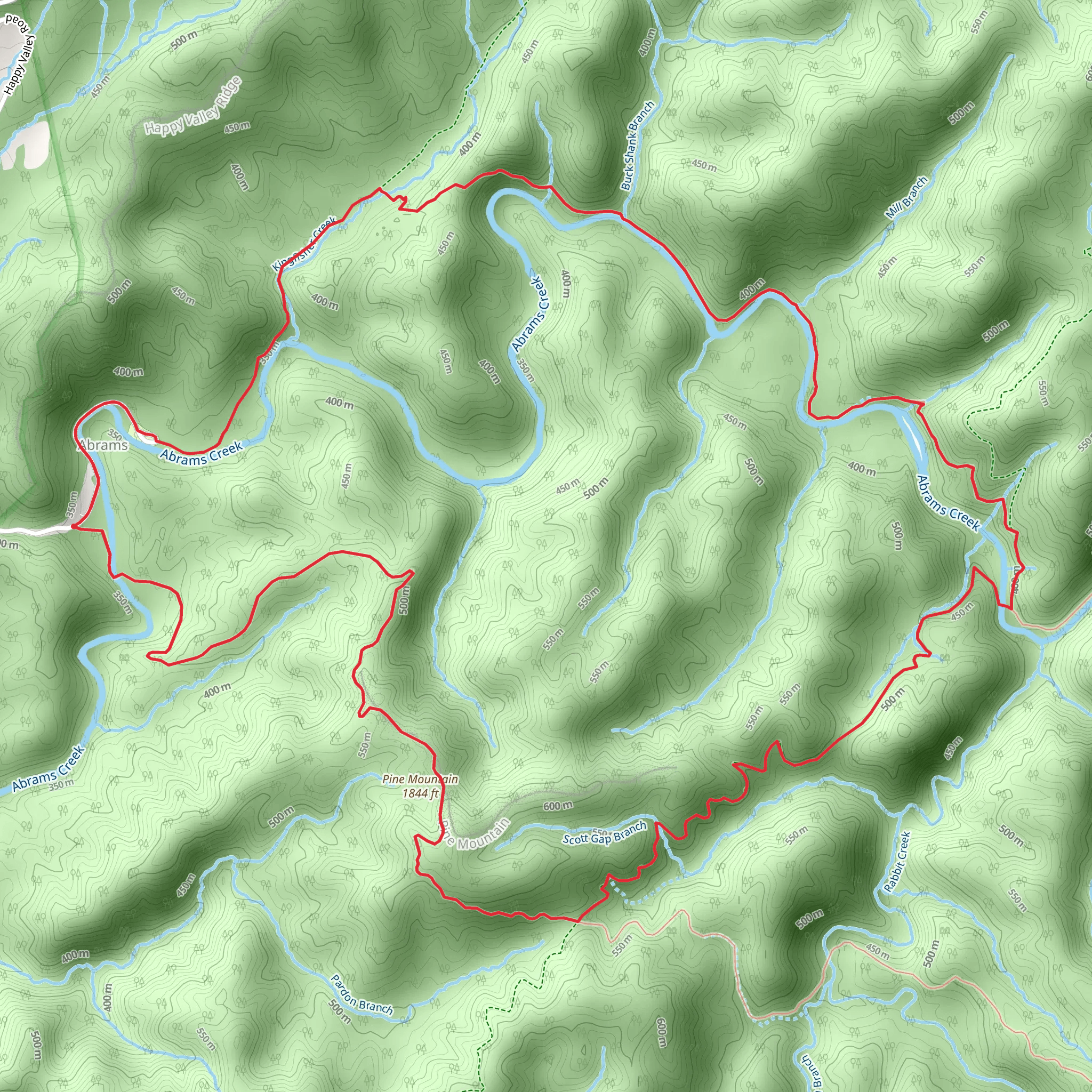 Abrams Creek - Rabbit Creek Loop Trail mobile static map
