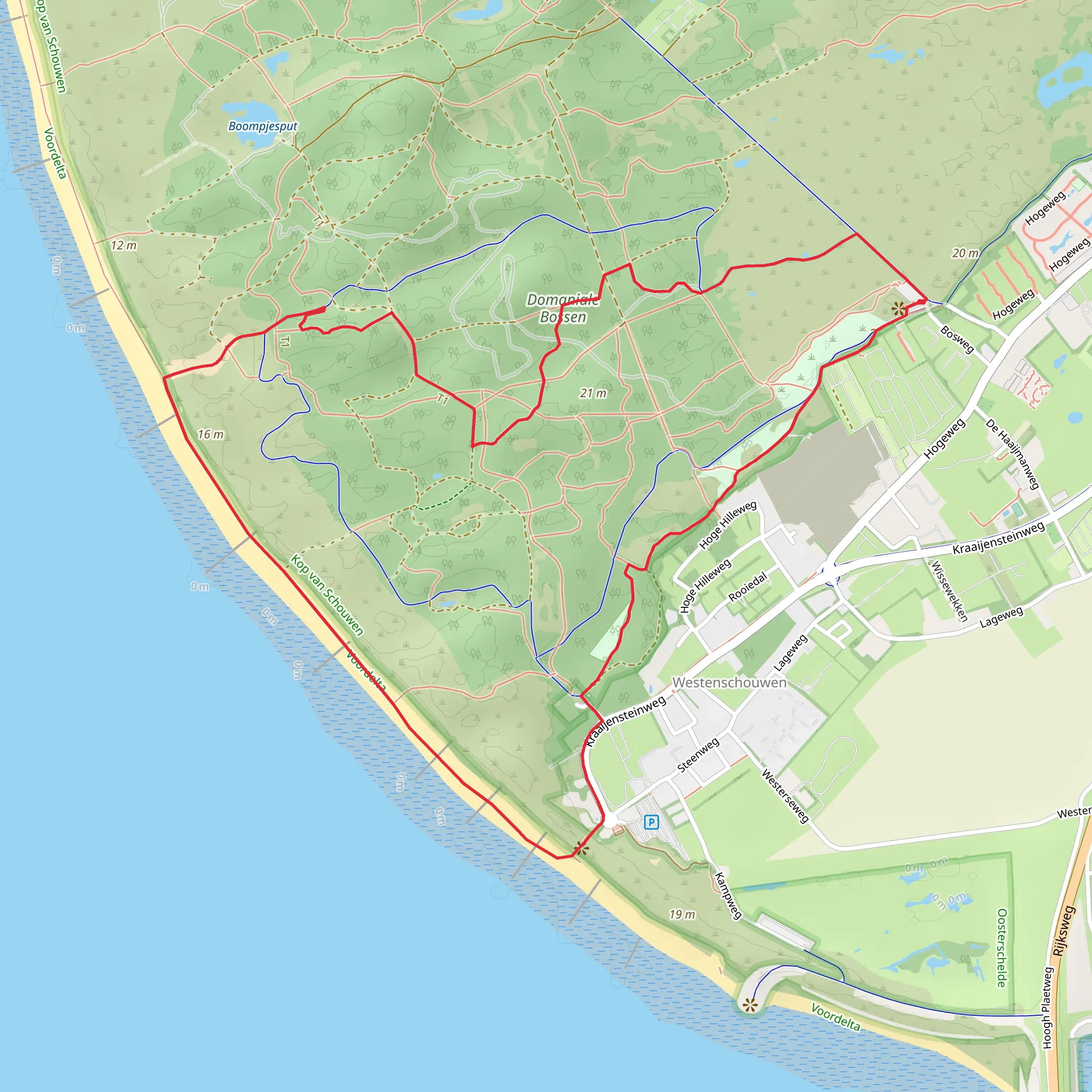 Het Groene Duin, De rotonde and Hooge Hil Loop mobile static map