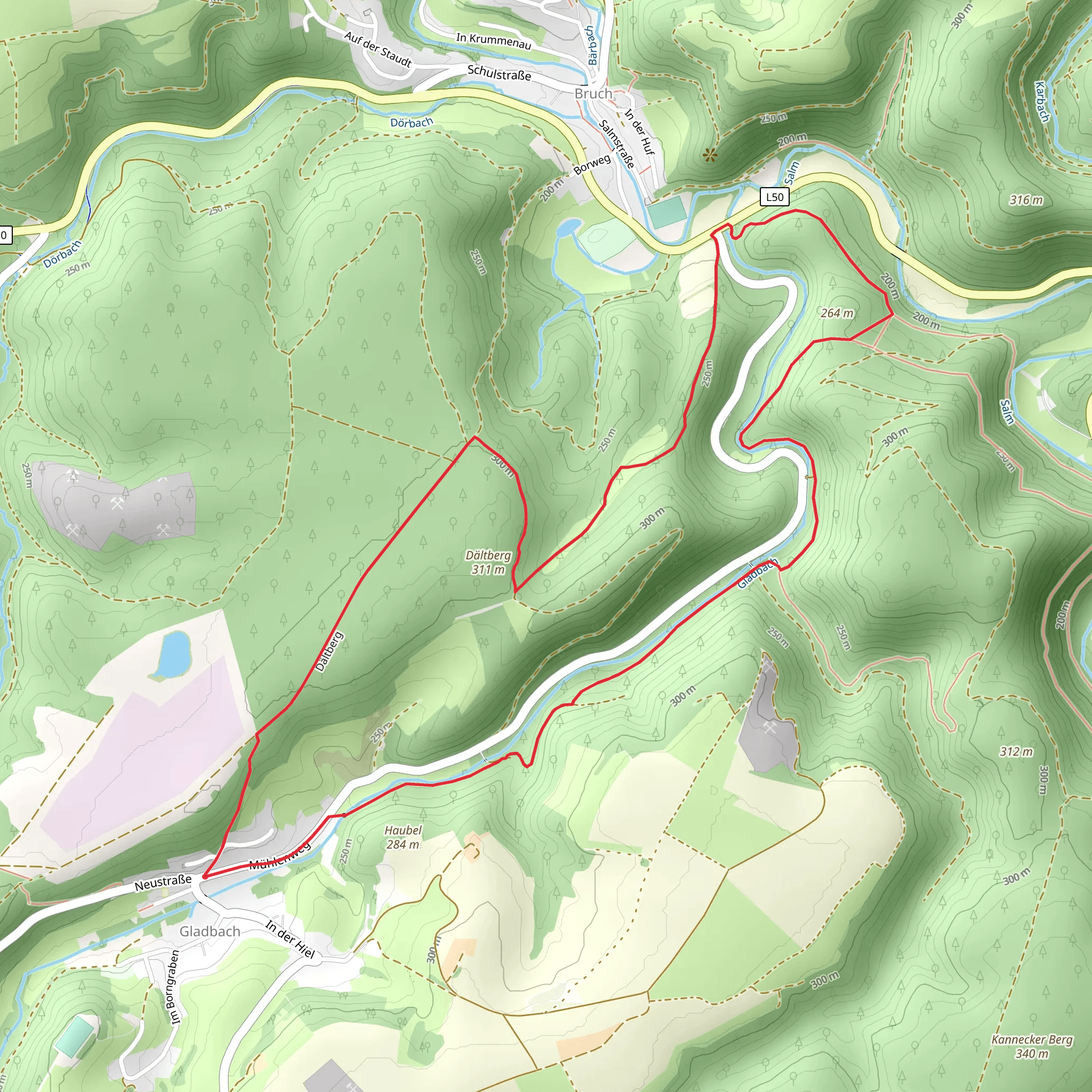 Dältberg Loop mobile static map