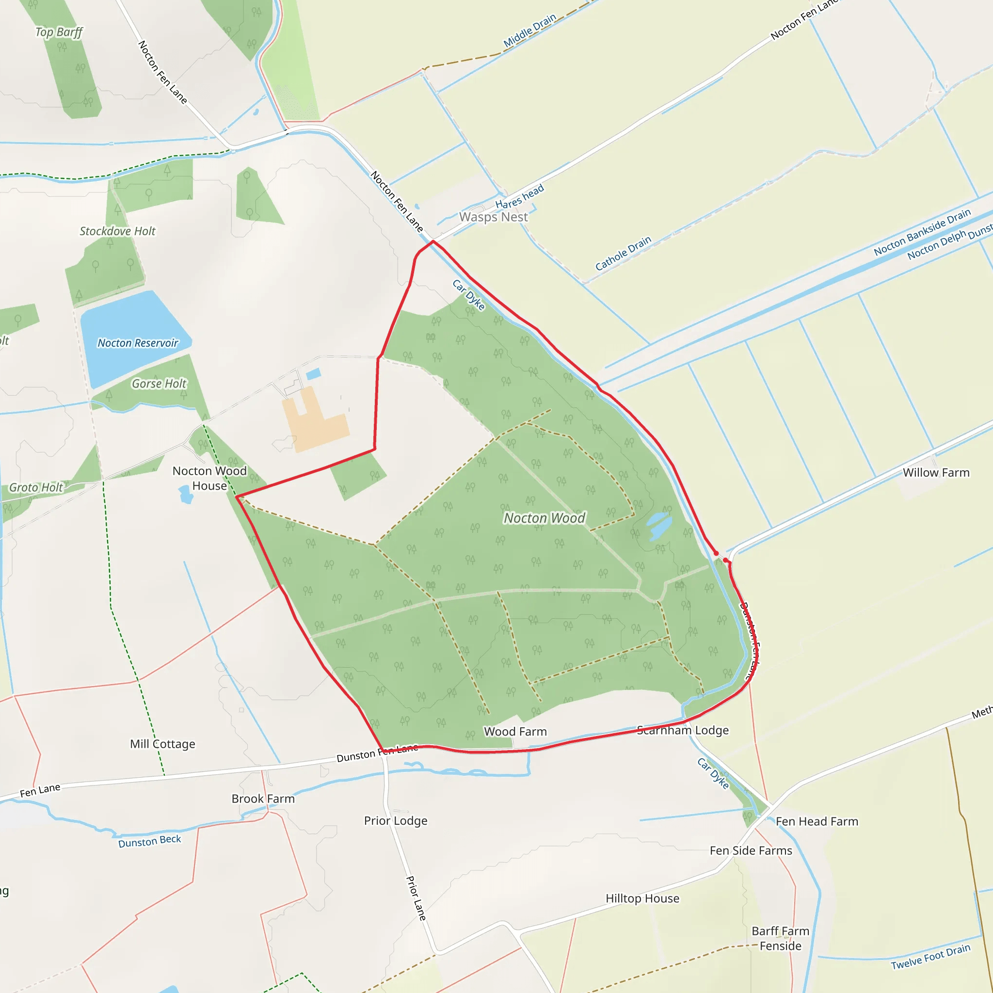 Nocton Wood Loop mobile static map
