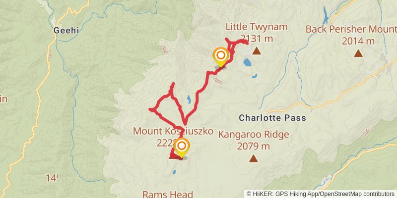 Australia's Eleven Highest Peaks Trail stage 2 Map