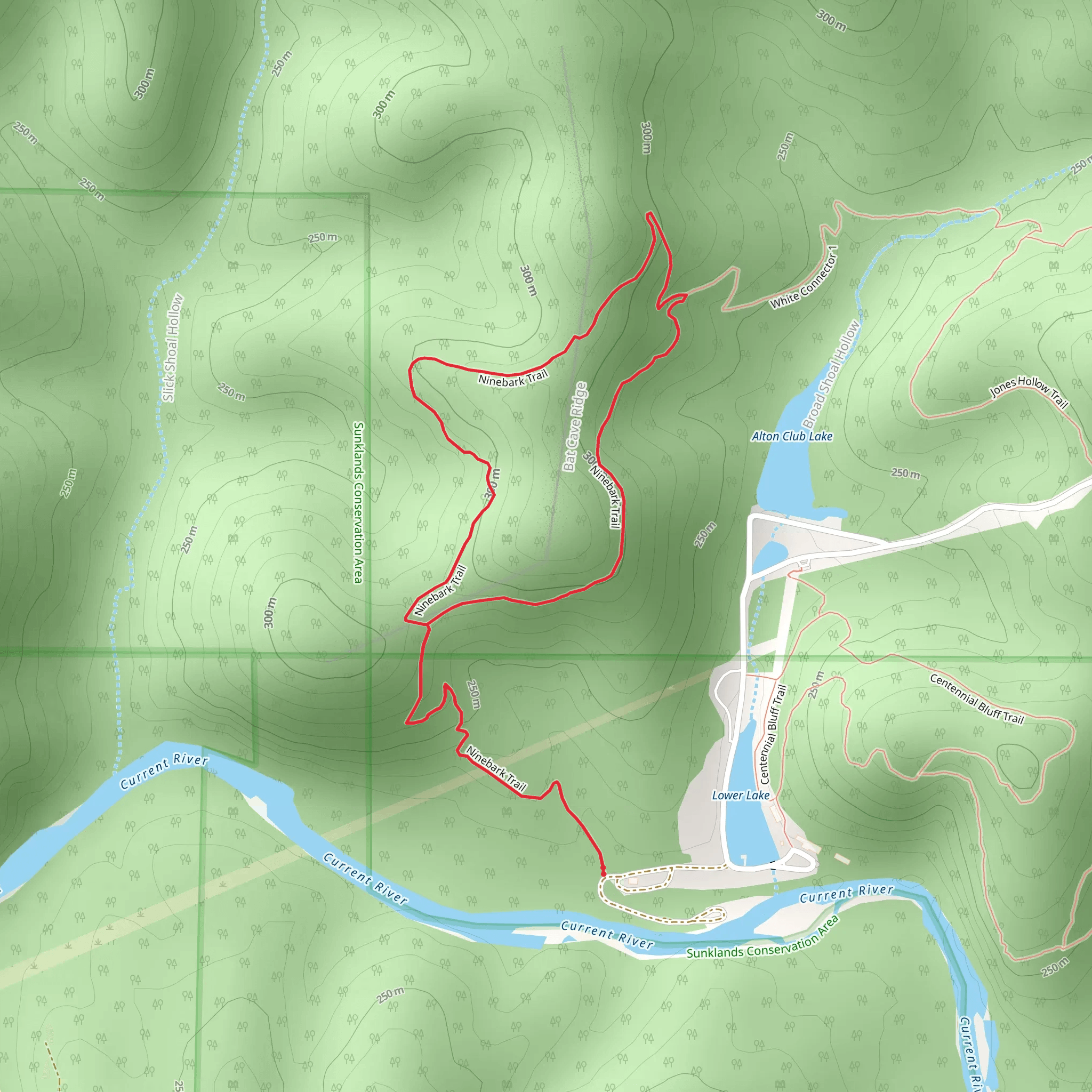 Ninebark Loop Trail mobile static map