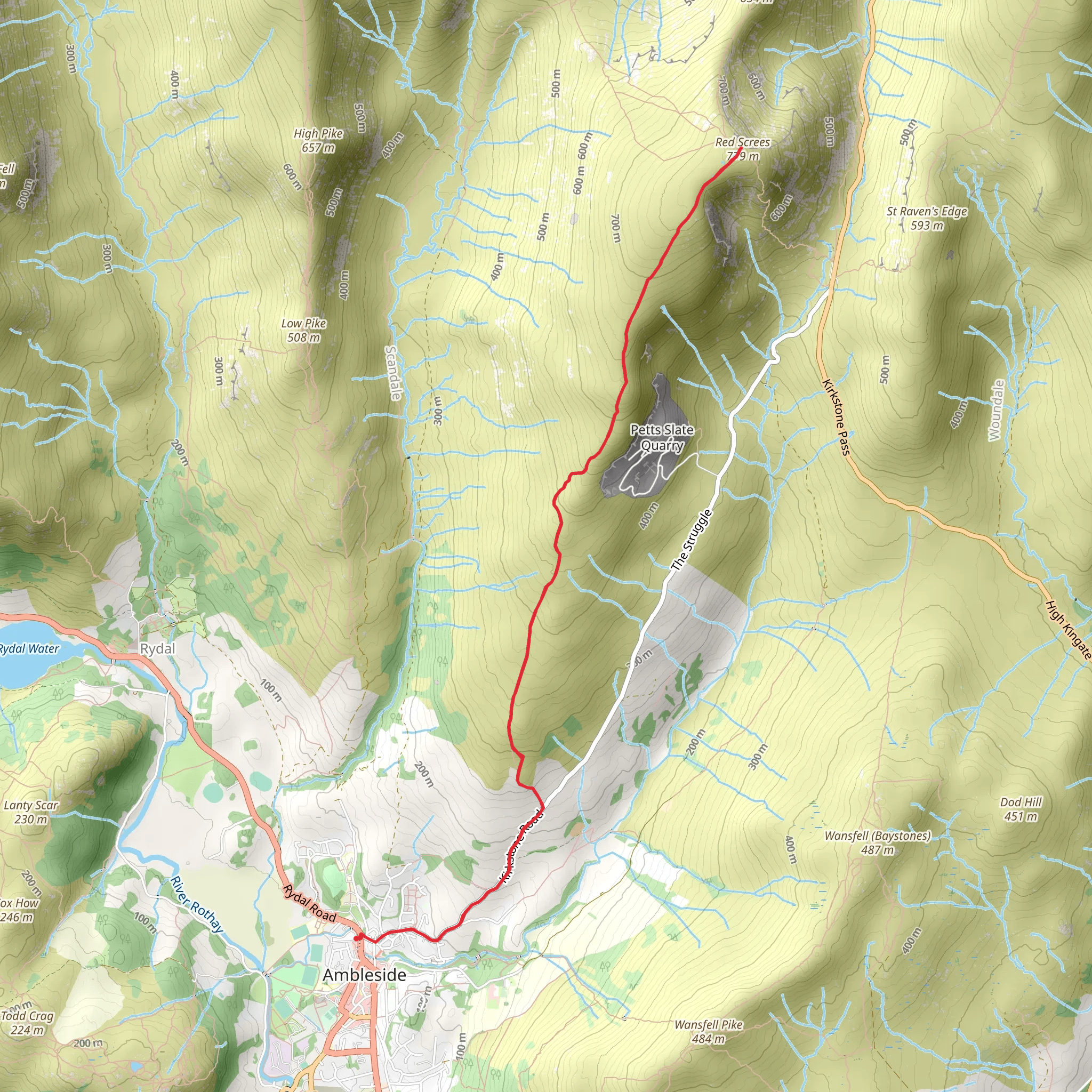 Red Screes mobile static map