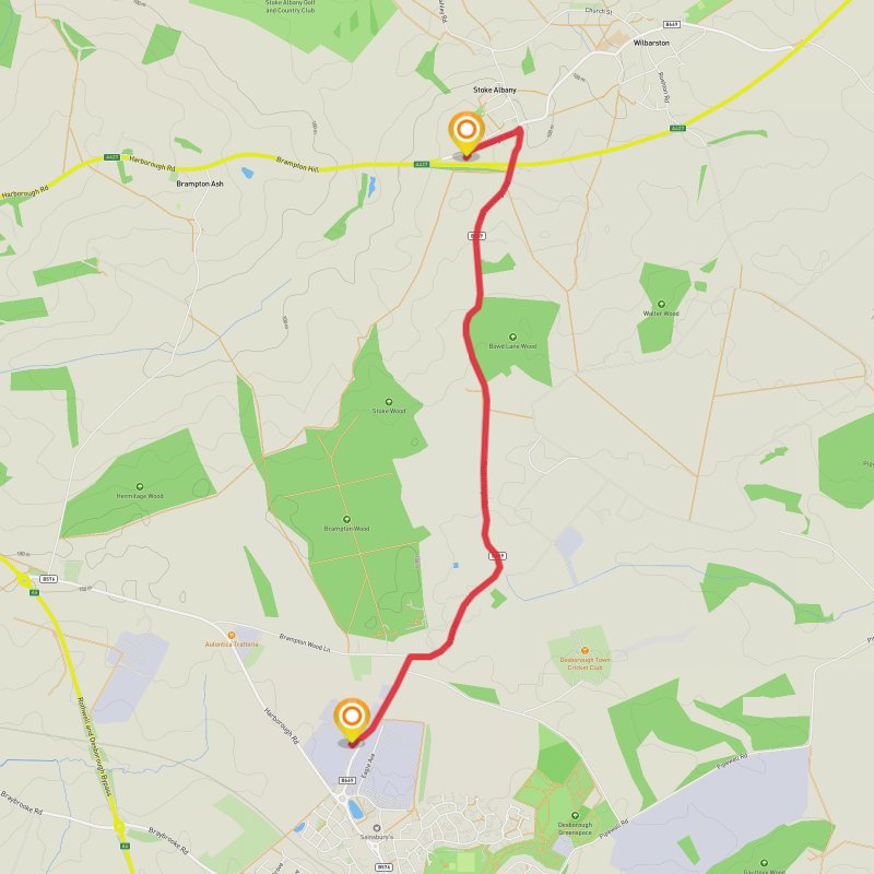 A map preview of the recording To work .