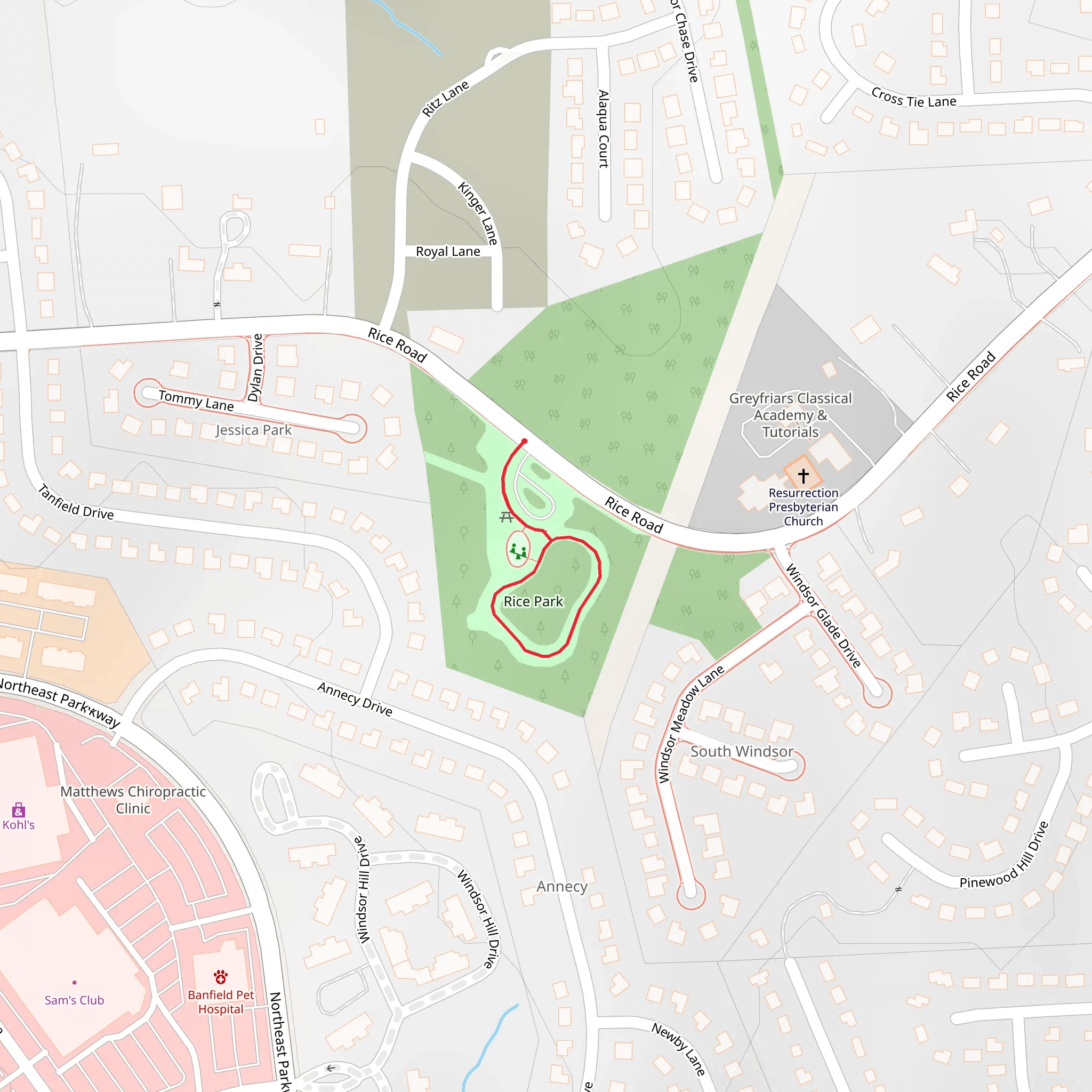 Rice Park Loop mobile static map