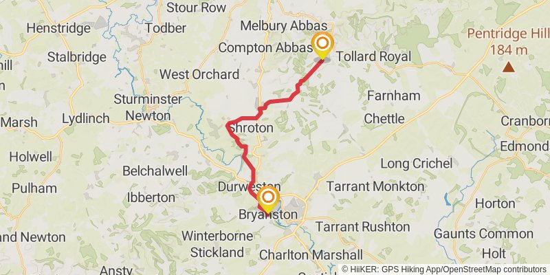 Great Wessex Way stage 5 Map