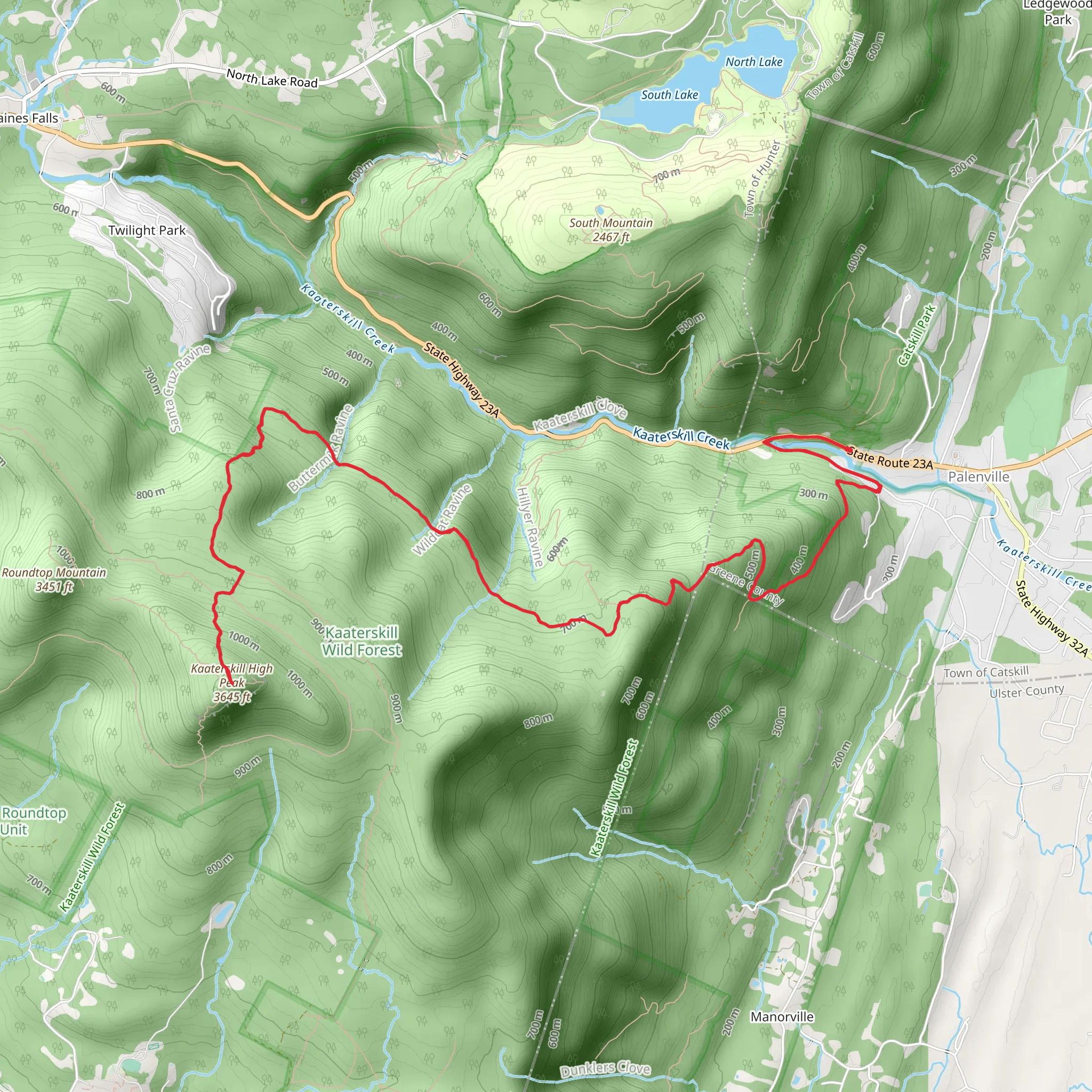 Kaaterskill High Peak Trail mobile static map