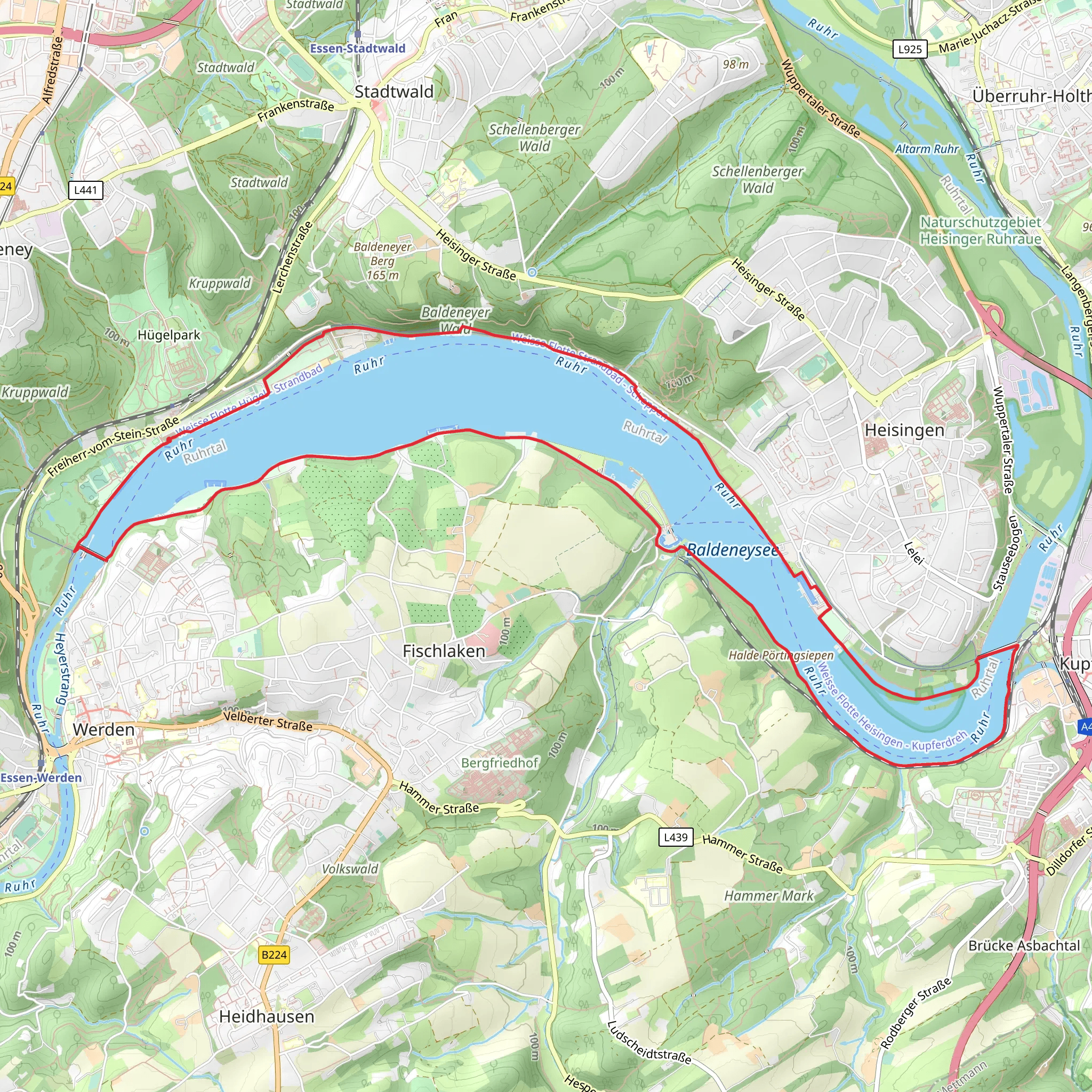 Baldeneysee Loop mobile static map