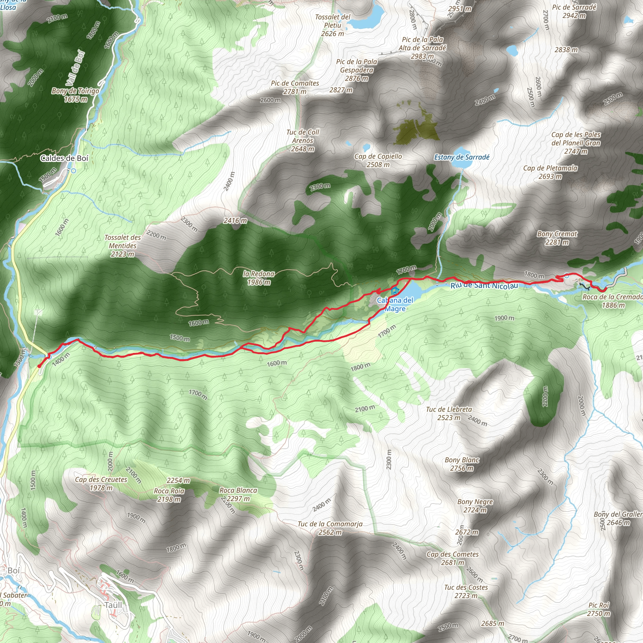 Estany de Llebreta – Cascada de Sant Esperit Loop from Boí mobile static map