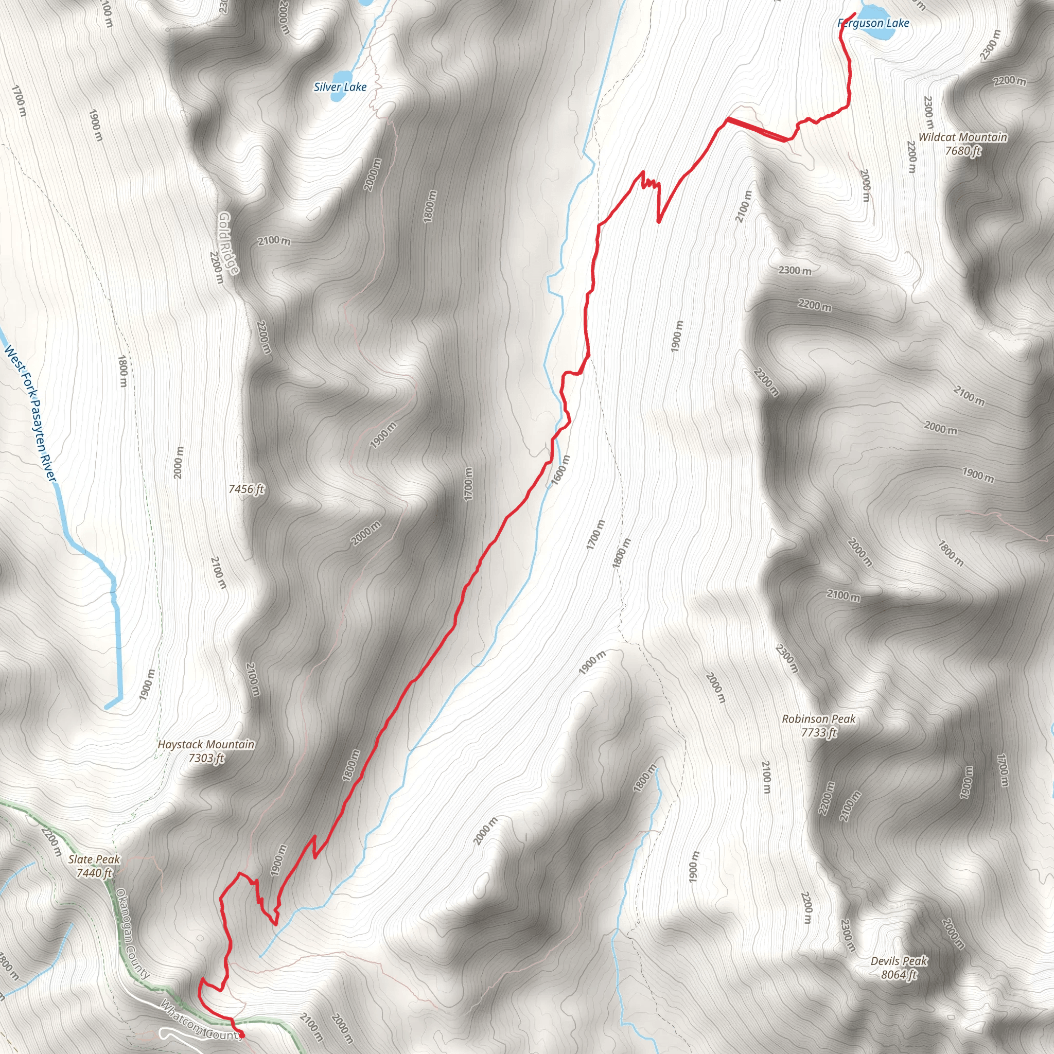 Ferguson Lake via Whistler Cutoff Trail mobile static map