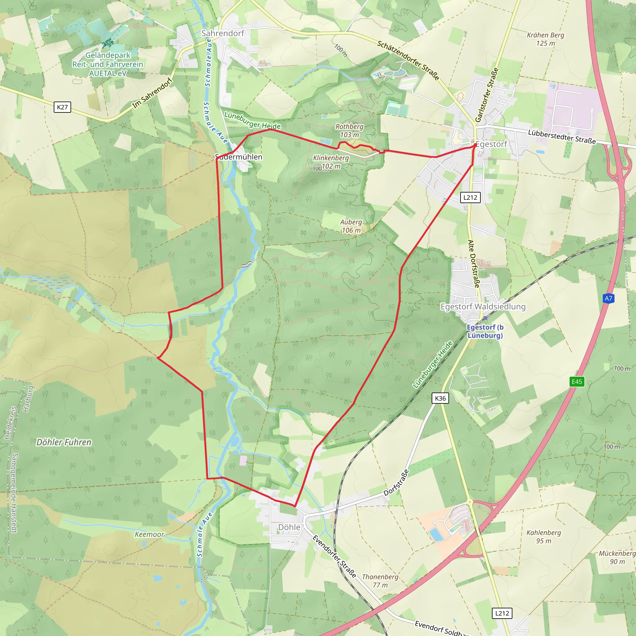 Egestorf to Döhle Loop mobile static map
