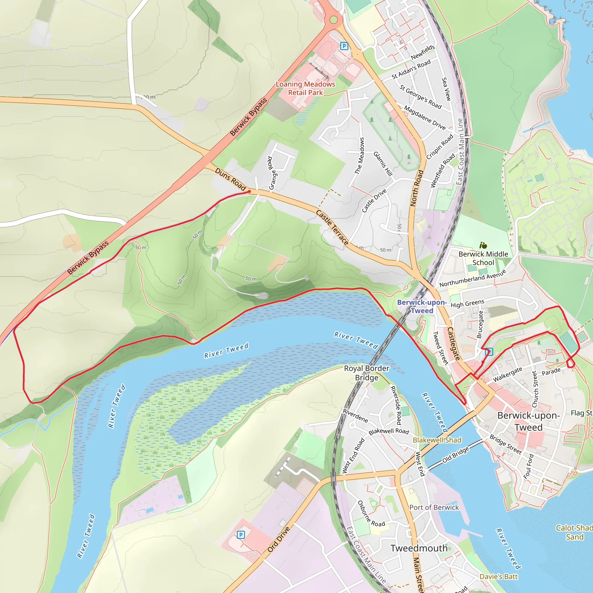 Berwick upon Tweed mobile static map
