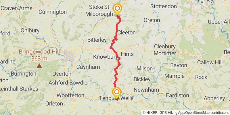 Chepstow to Berwick - upon - Tweed - Great English Walk stage 8 Map