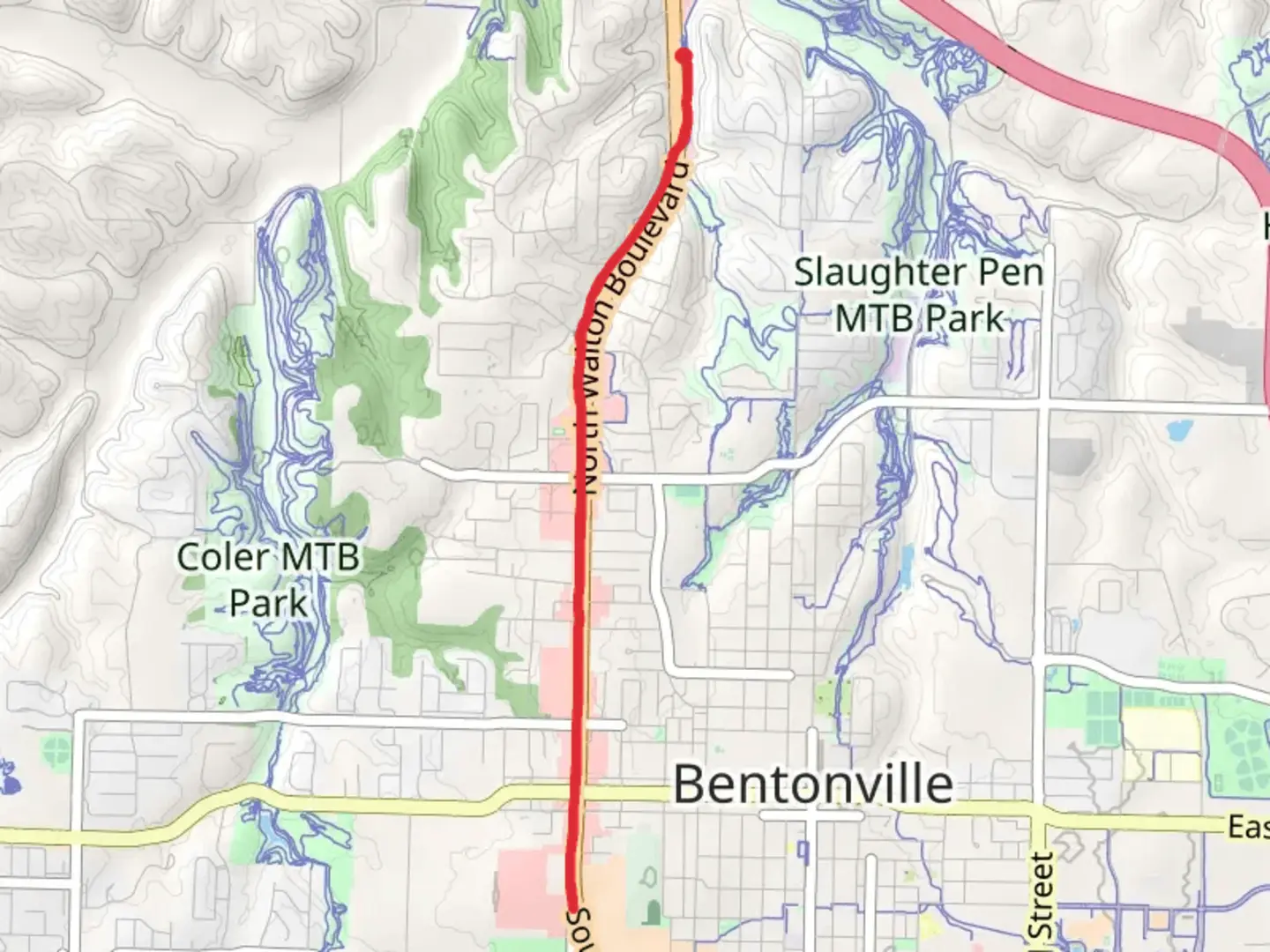 An image depicting the trail North Walton Boulevard Trail and its surrounding area.