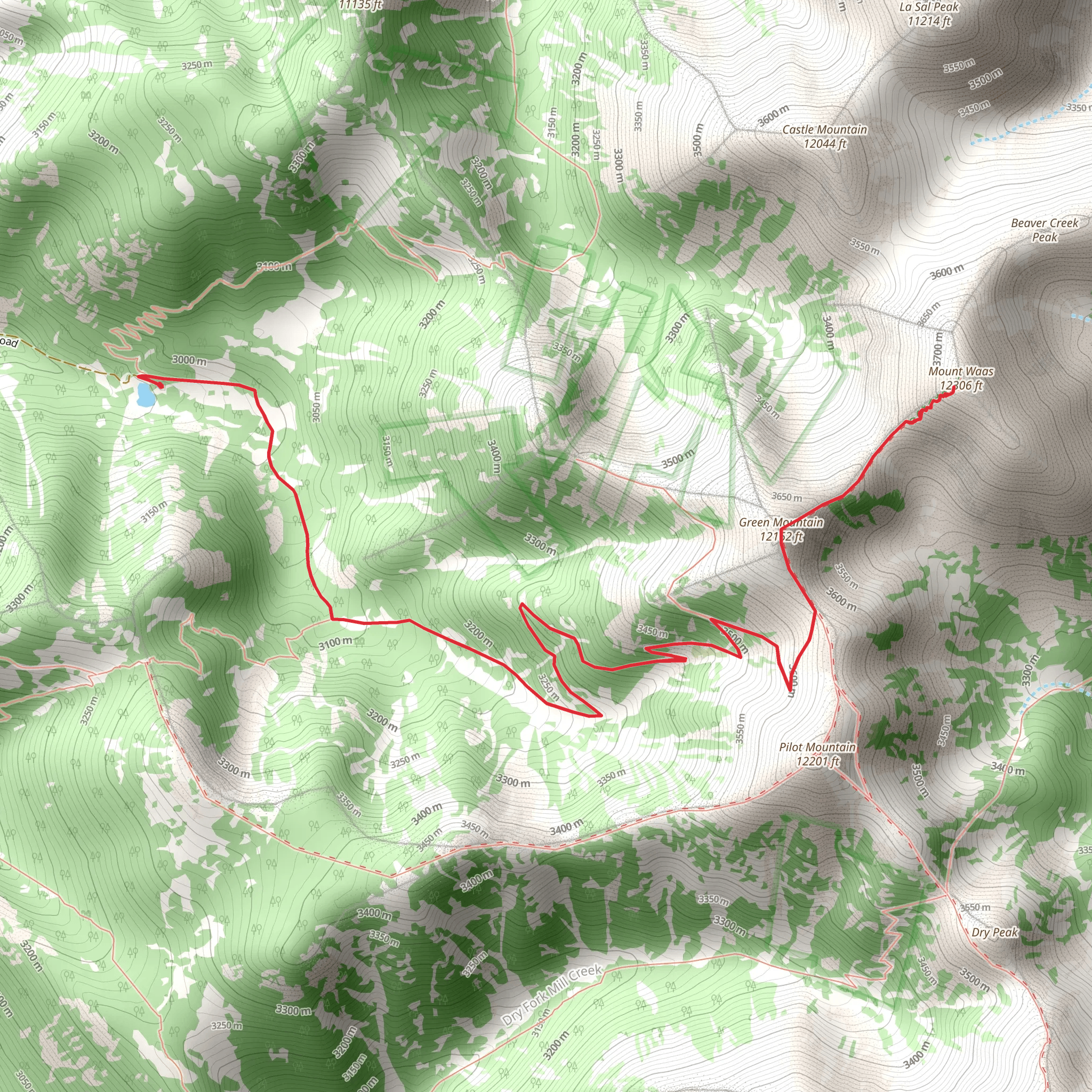 Green Mountain and Mount Waas mobile static map