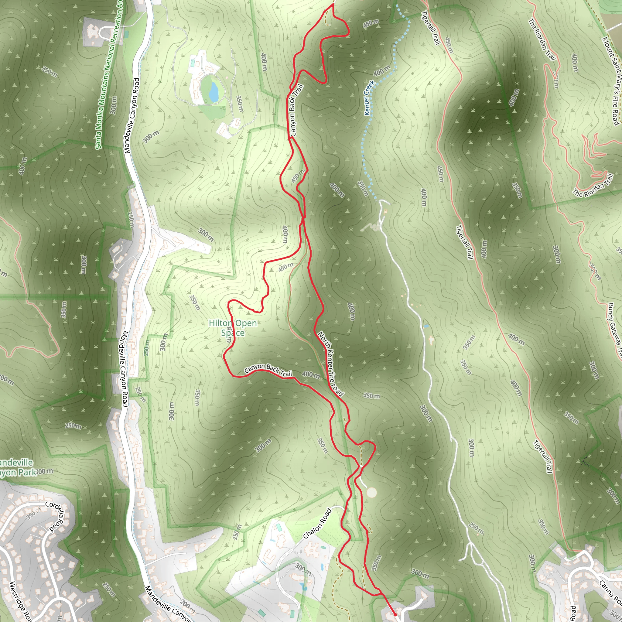 North Kenter Fire Road and Canyon Back Trail mobile static map