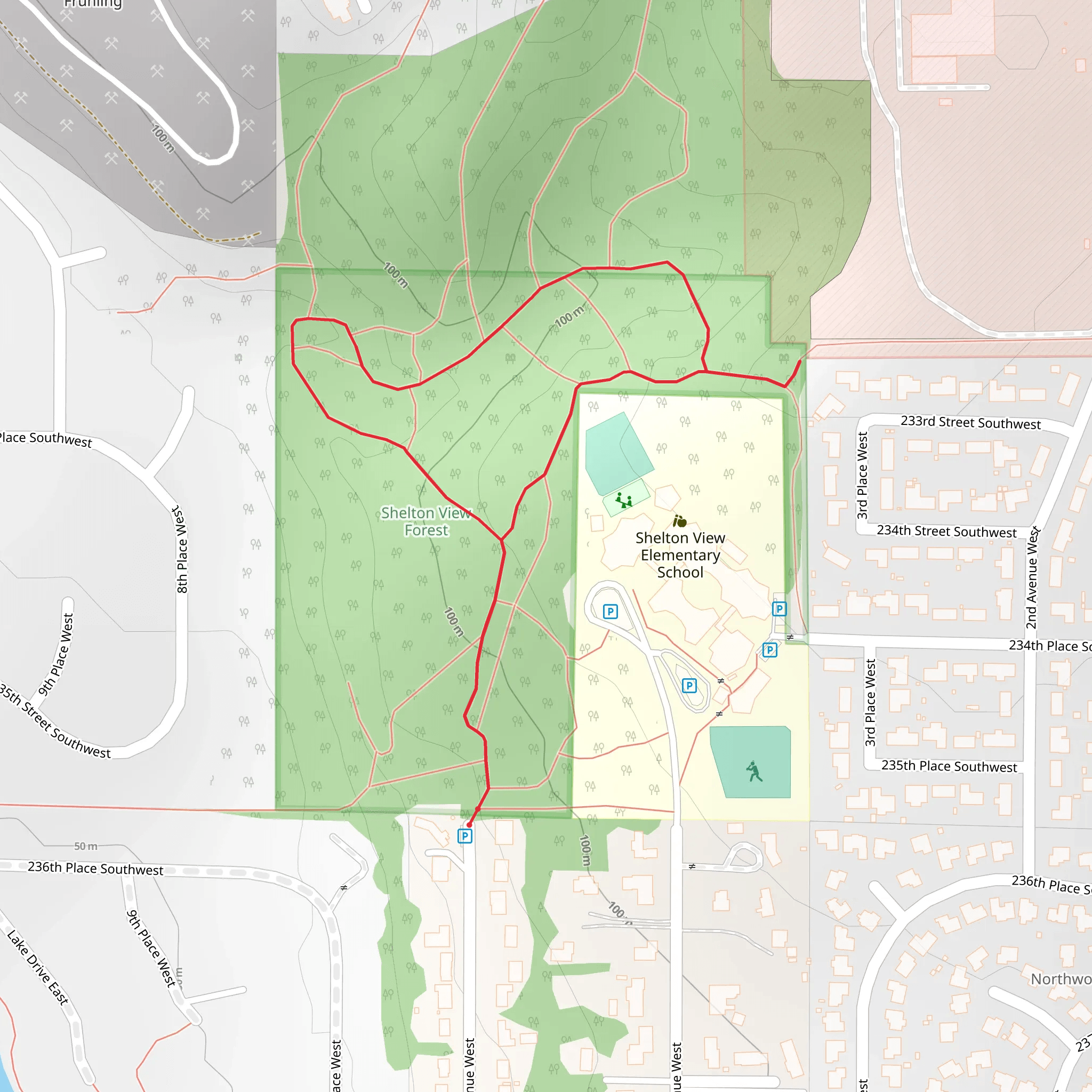 Shelton View Forest mobile static map