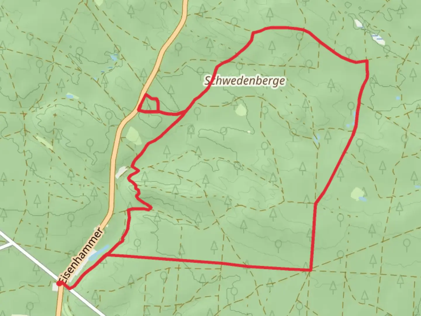 An image depicting the trail Heideringweg and Heidekammweg Loop and its surrounding area.
