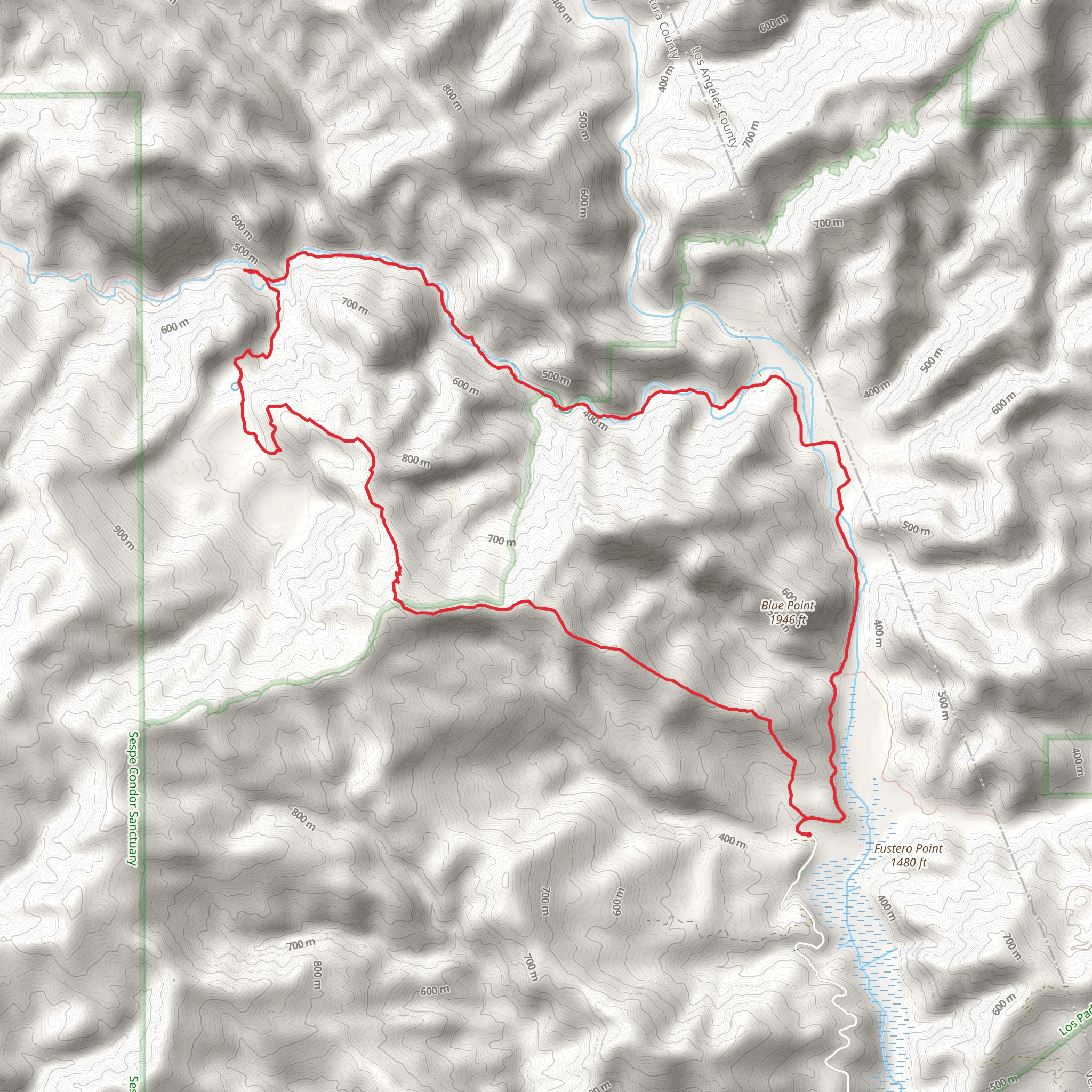 Pothole - Agua Blanca - Piru Canyon Loop mobile static map