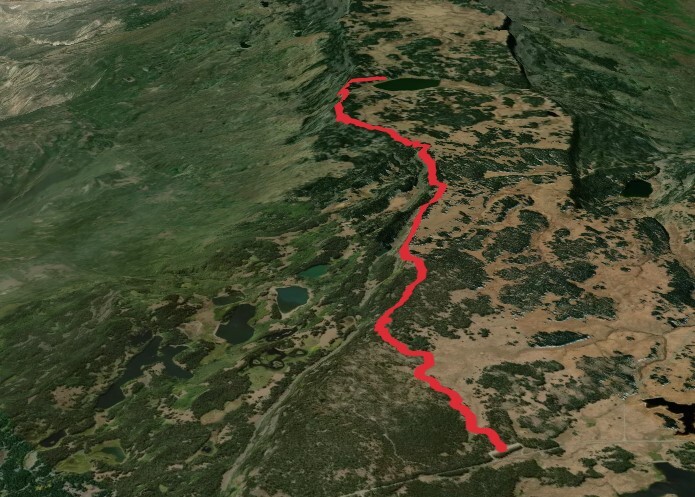 Flowing Park Reservoir via Mesa Top Trail