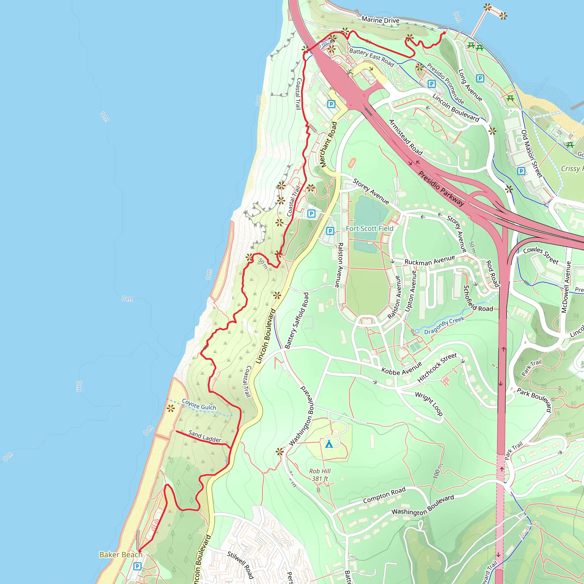 Batteries to Bluffs Trail mobile static map