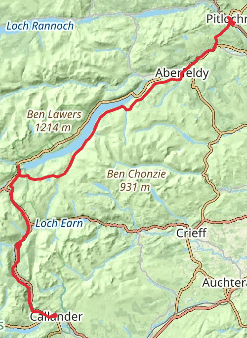 Hike on Rob Roy Way mobile static map