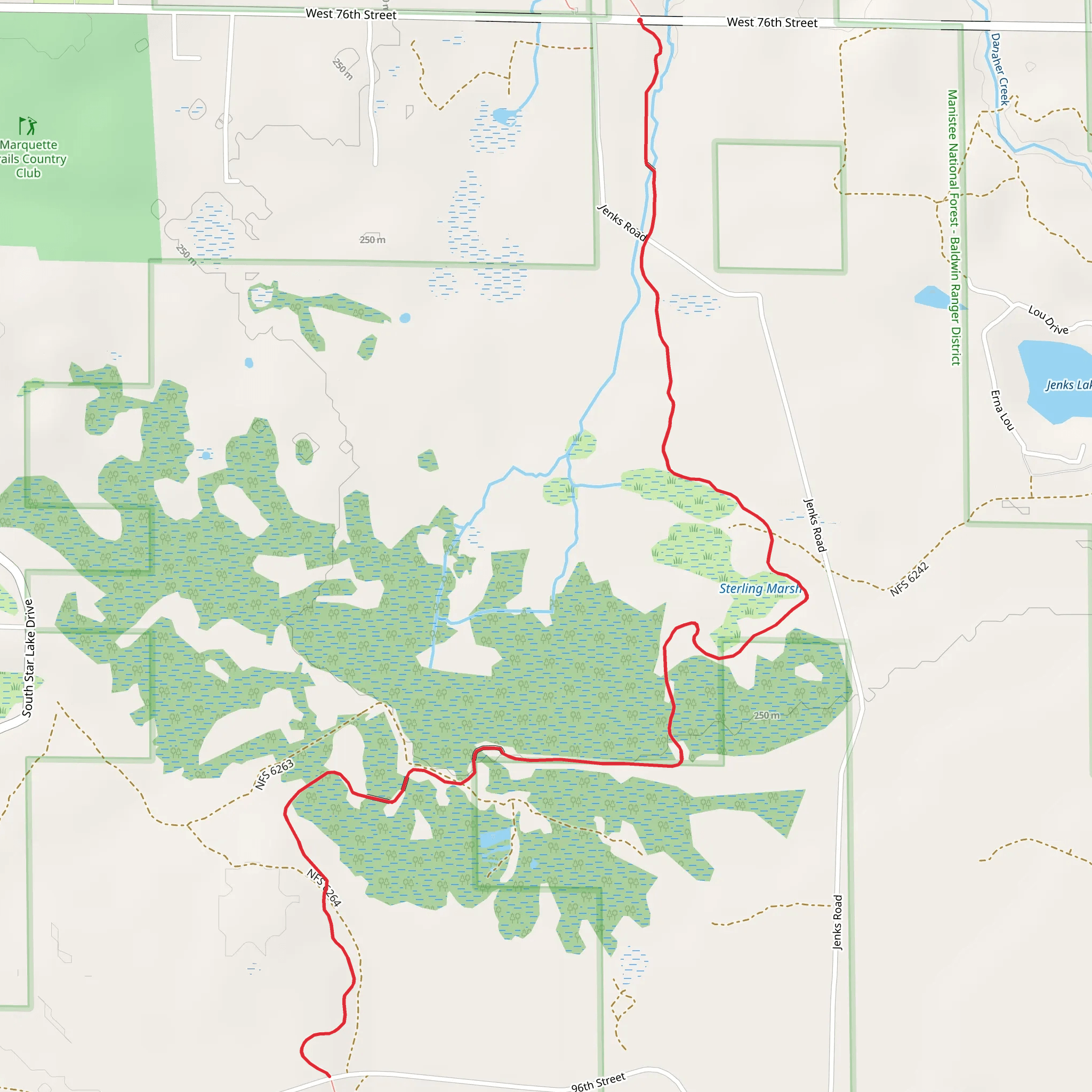 North Country National Scenic Trail from West 76th Street mobile static map