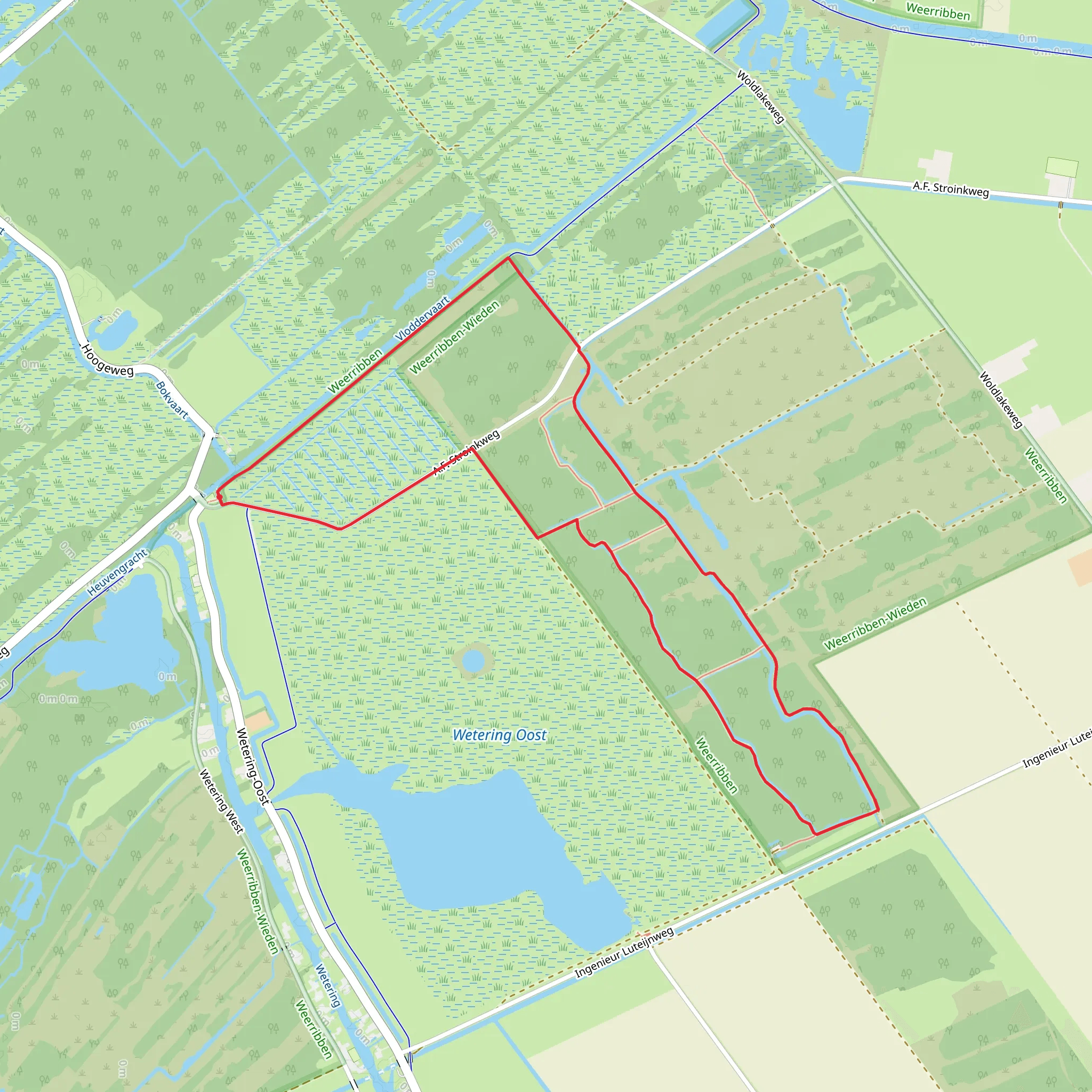 Vlodderpad and Koningin Juliana Weg mobile static map