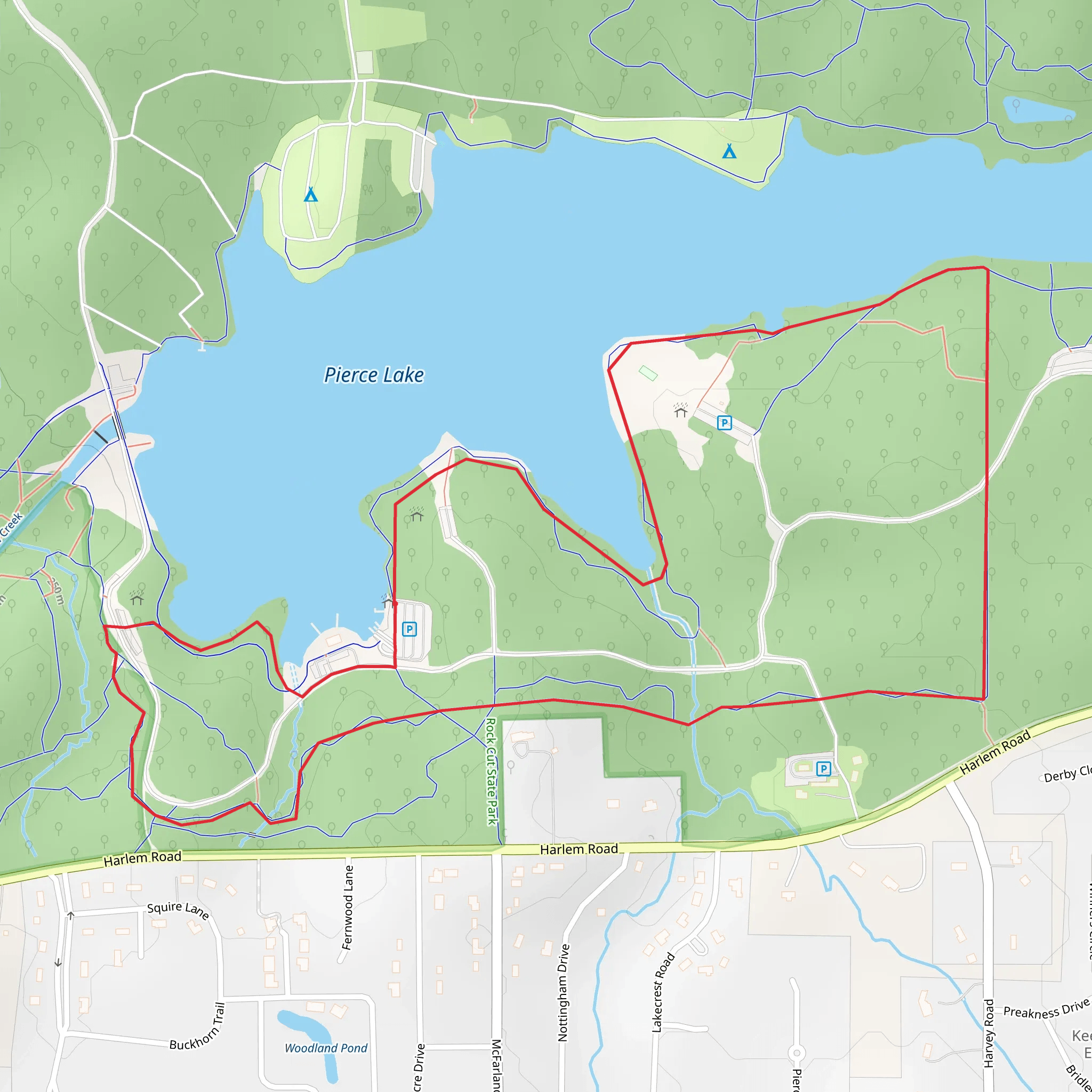 Pierce Lake South Loop mobile static map