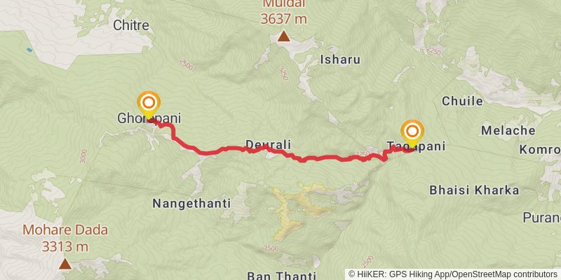 Poonhill Trek stage 3 Map