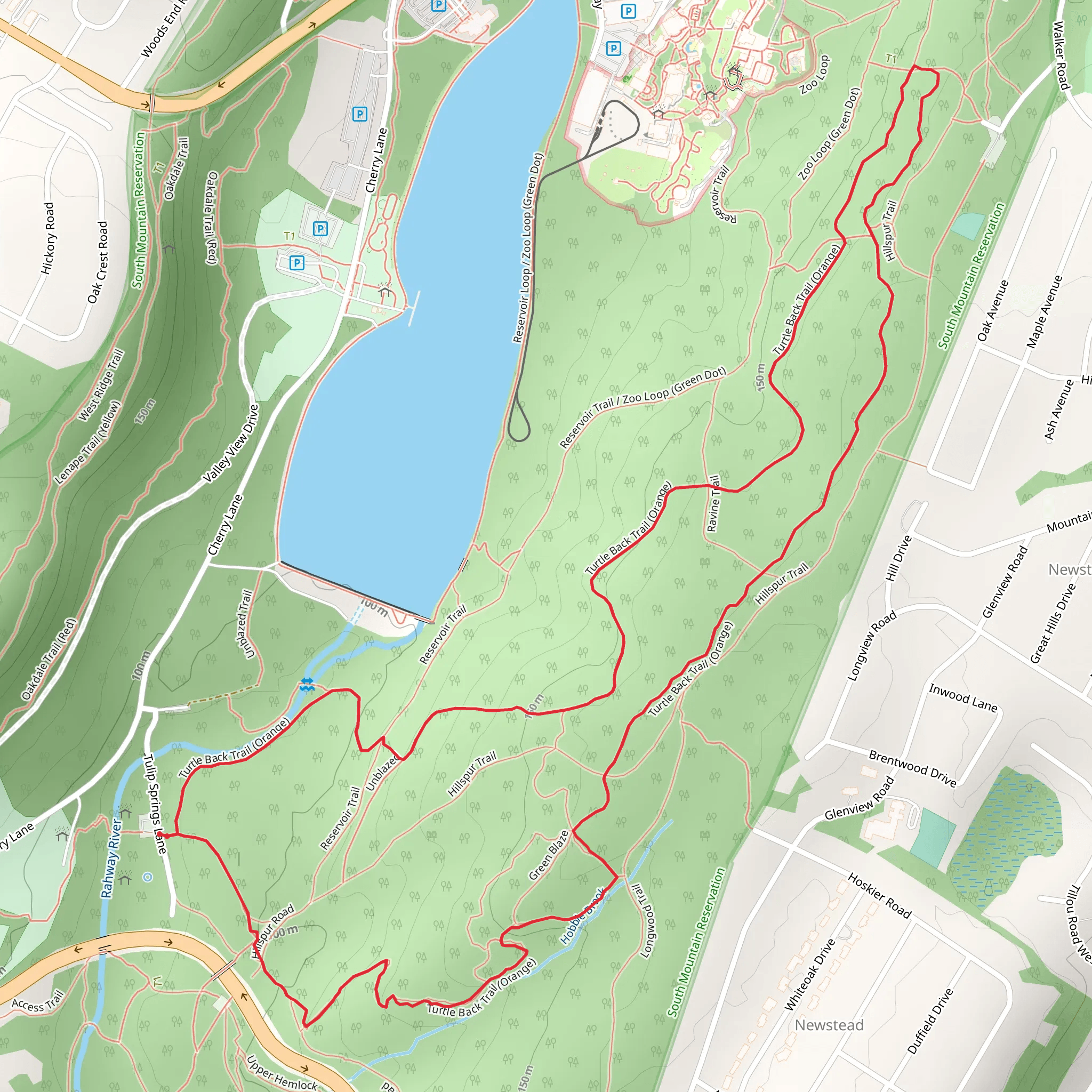 Turtle Back Trail - Orange Loop mobile static map